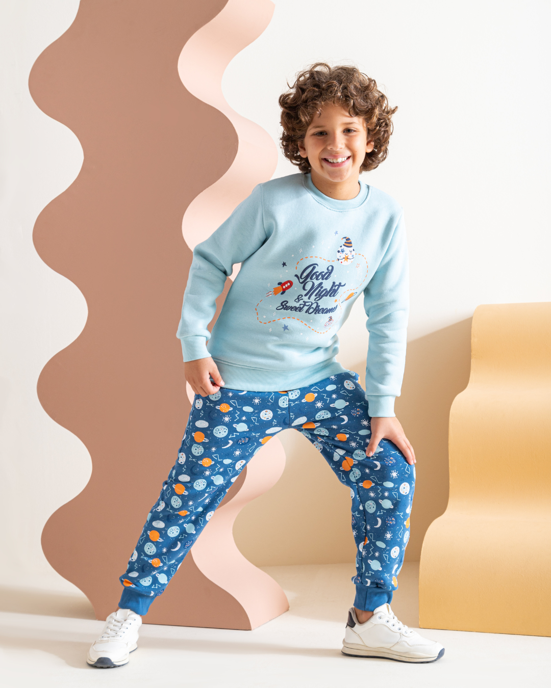 Sweet Dreams Children's pajamas for boys, plain, with printed Milton