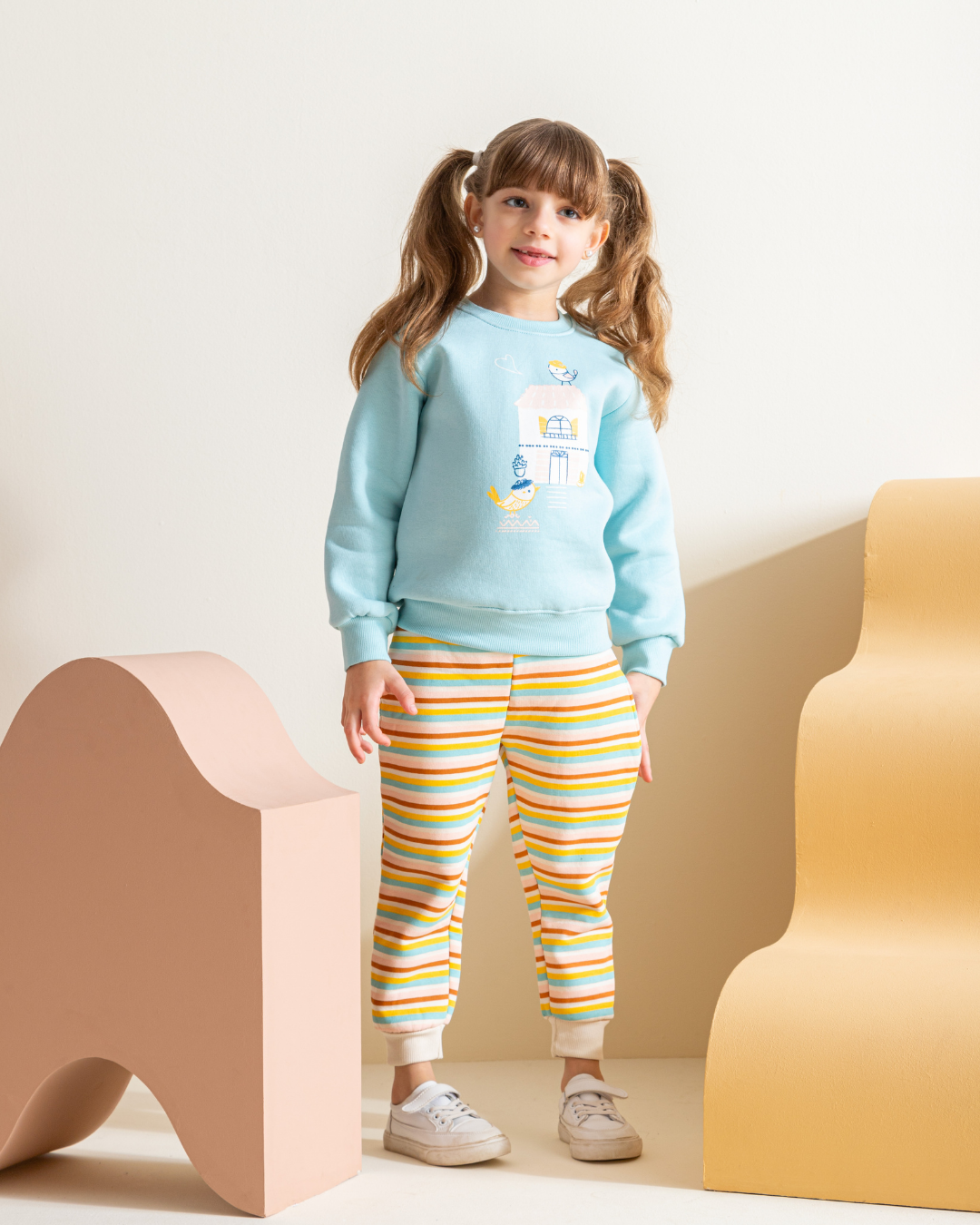Bird House Children's pajamas for girls Milton plain * Casual Milton stripe