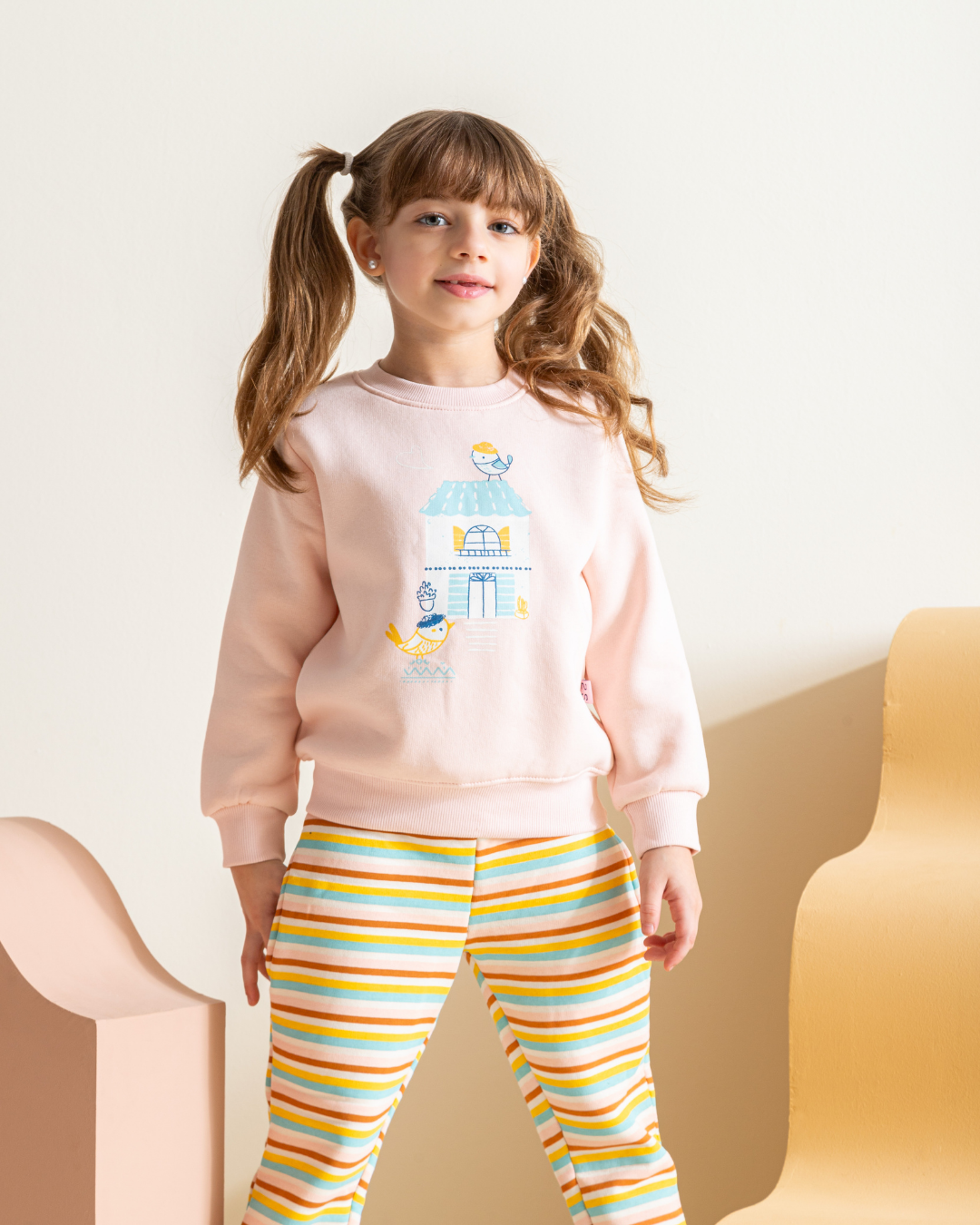 Bird House Children's pajamas for girls Milton plain * Casual Milton stripe