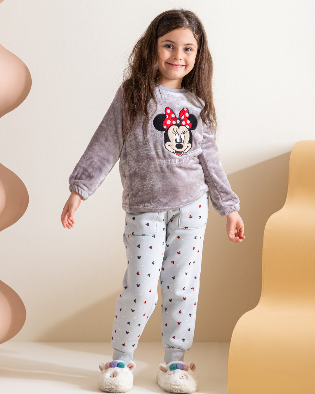 Minnie mouse girls' long sleeve pajamas