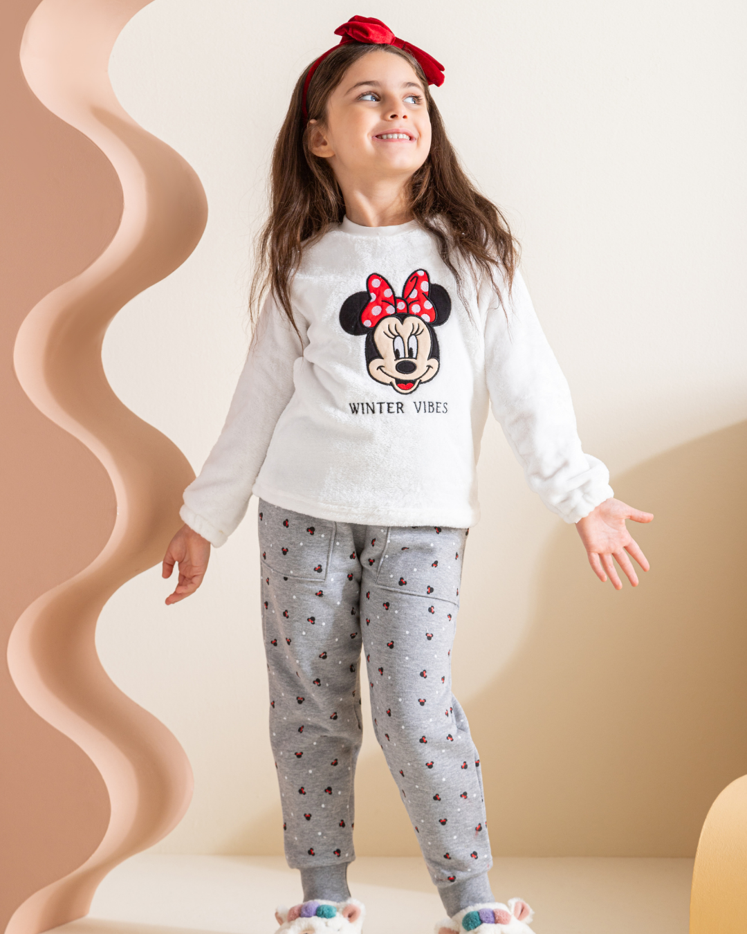 Minnie mouse girls' long sleeve pajamas