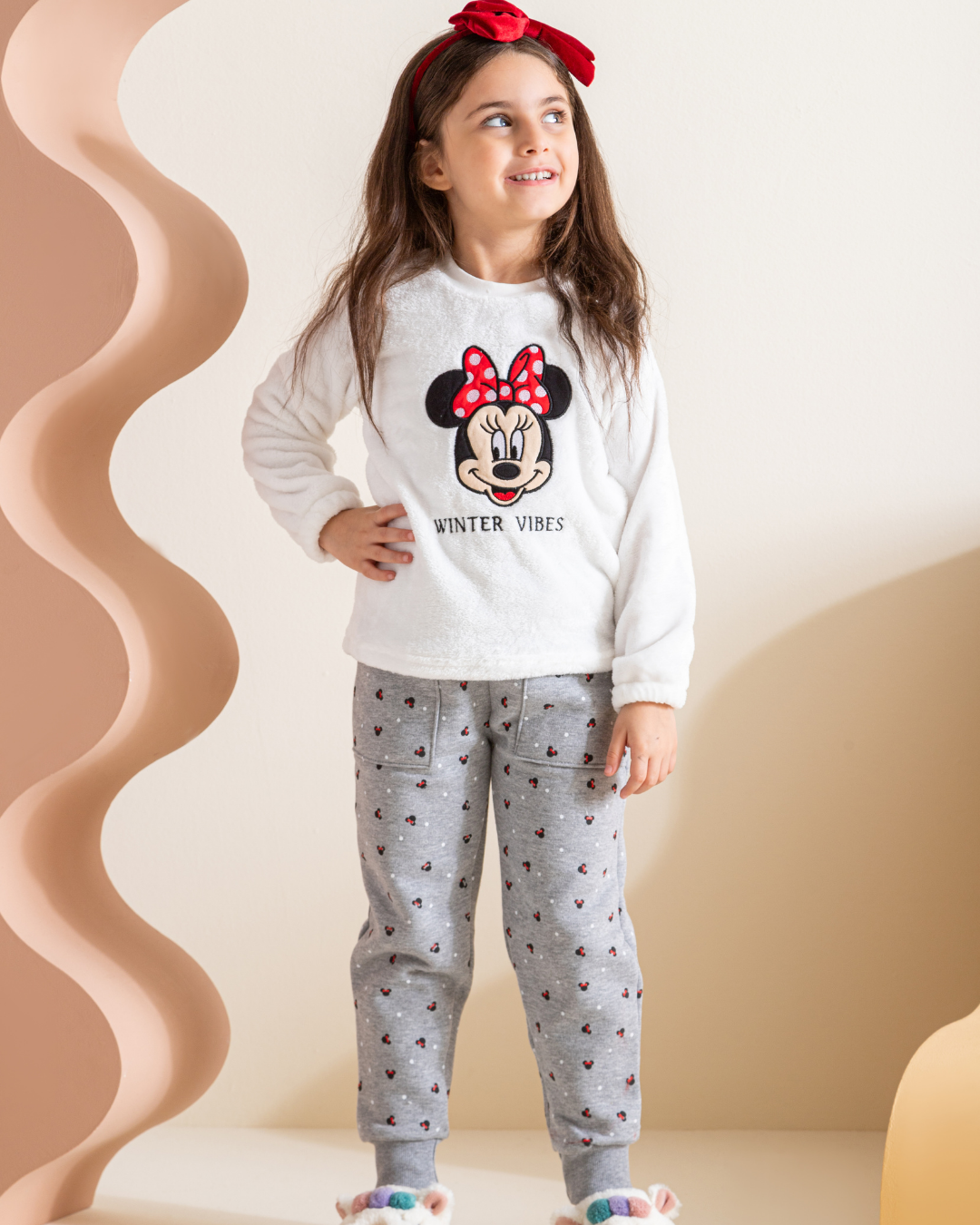 Minnie mouse girls' long sleeve pajamas