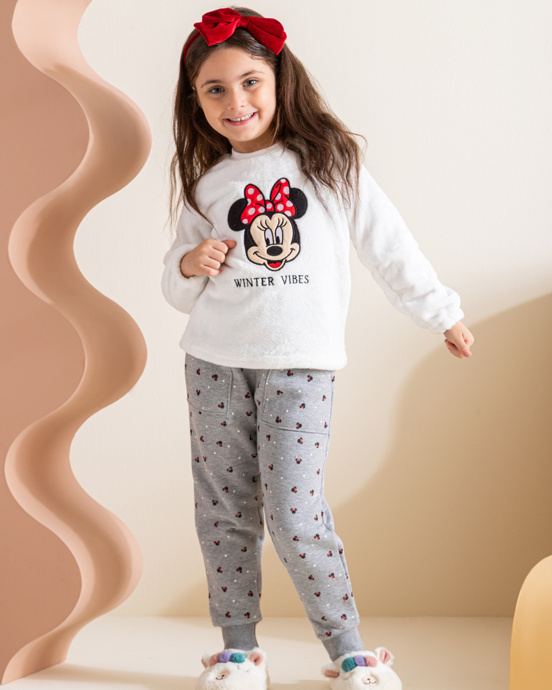 Minnie mouse girls' long sleeve pajamas