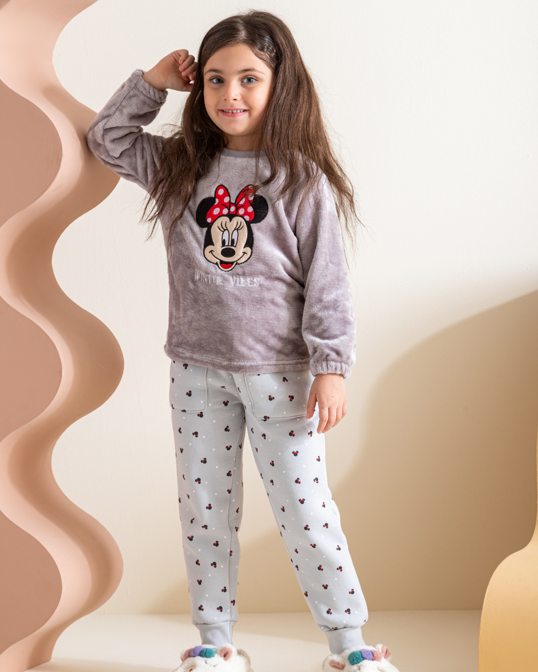 Minnie mouse girls' long sleeve pajamas