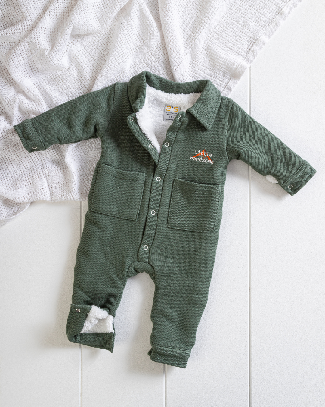 Boys jacquard romper, little handsome