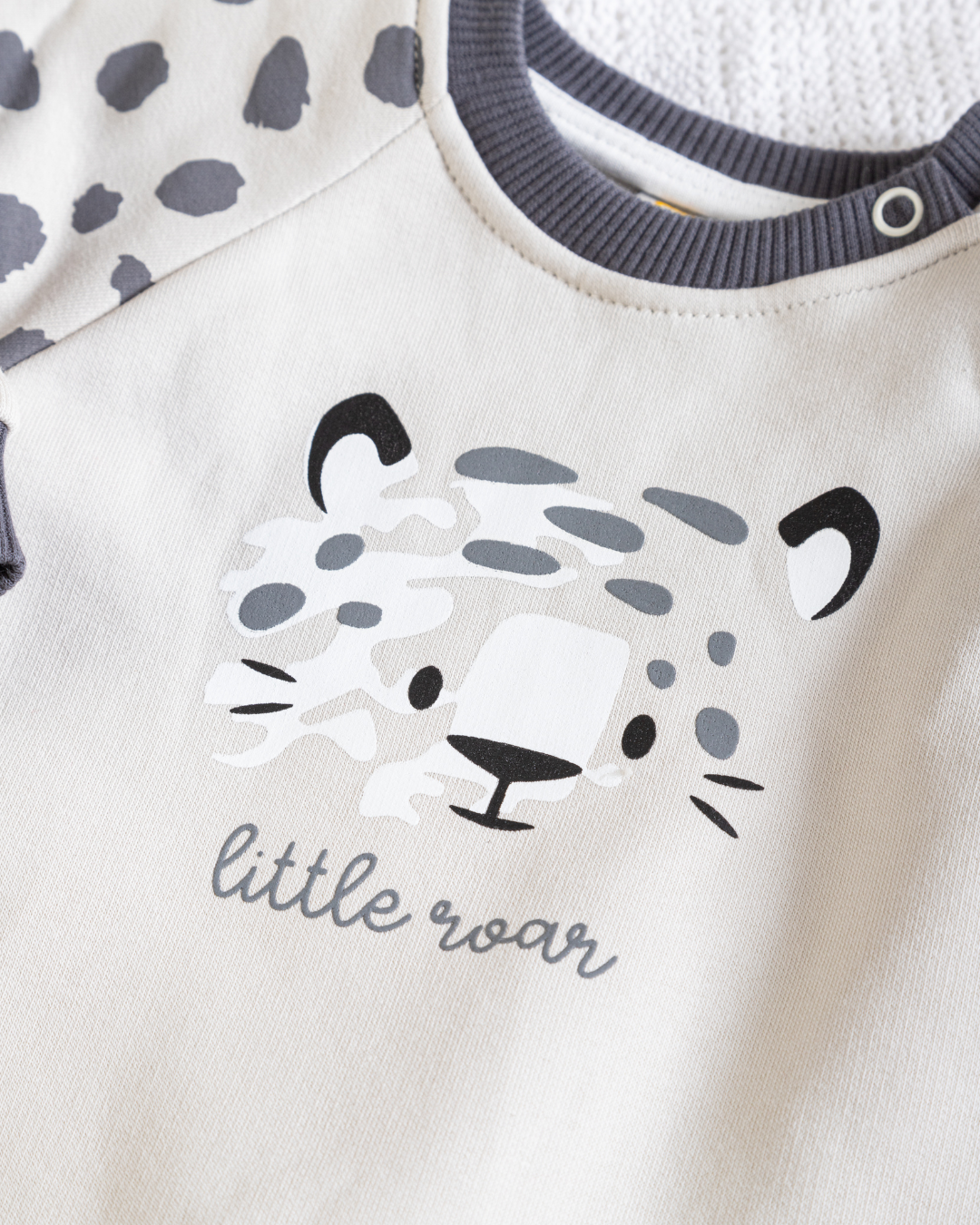 Boys interlock bodysuit, little roar