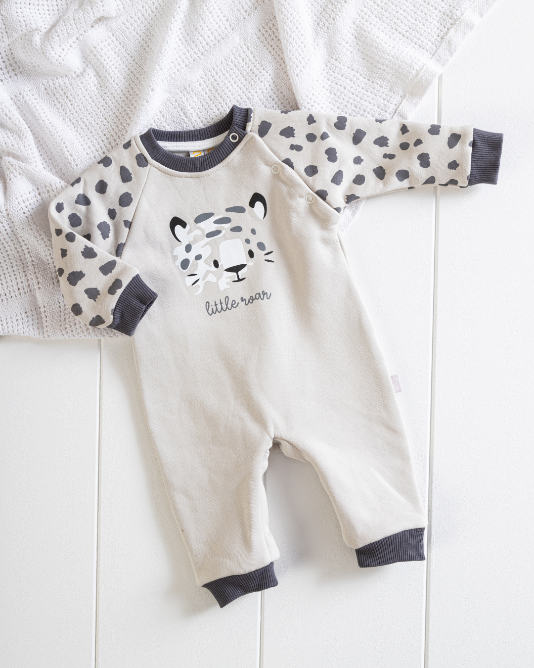 Boys interlock bodysuit, little roar