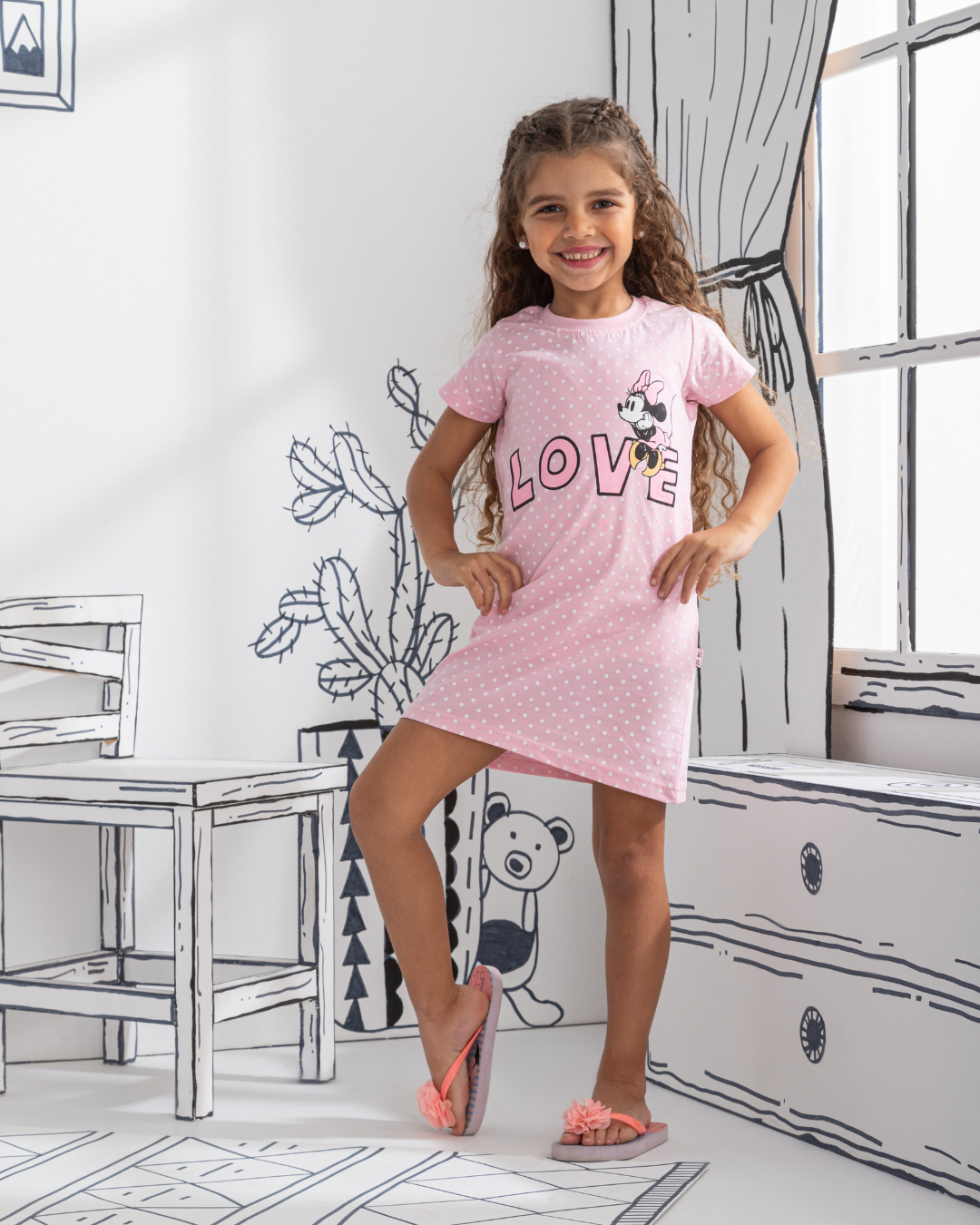 Minnie Love girls half sleeve Night Shirt 