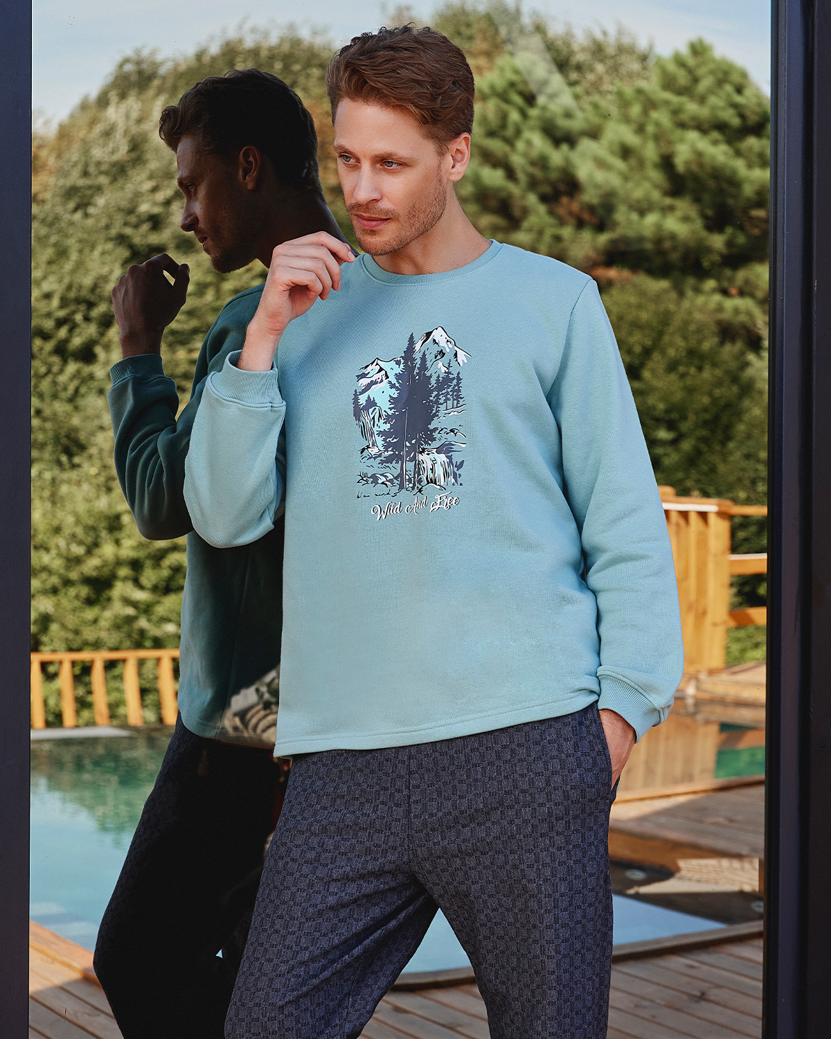 Wild & Free men's Fleece * Jaqcuard pajamas