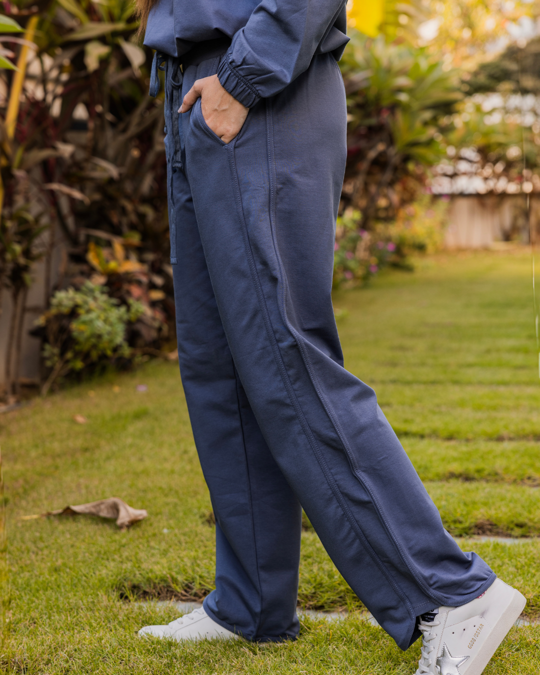 Women's over-size pajamas with a stripe