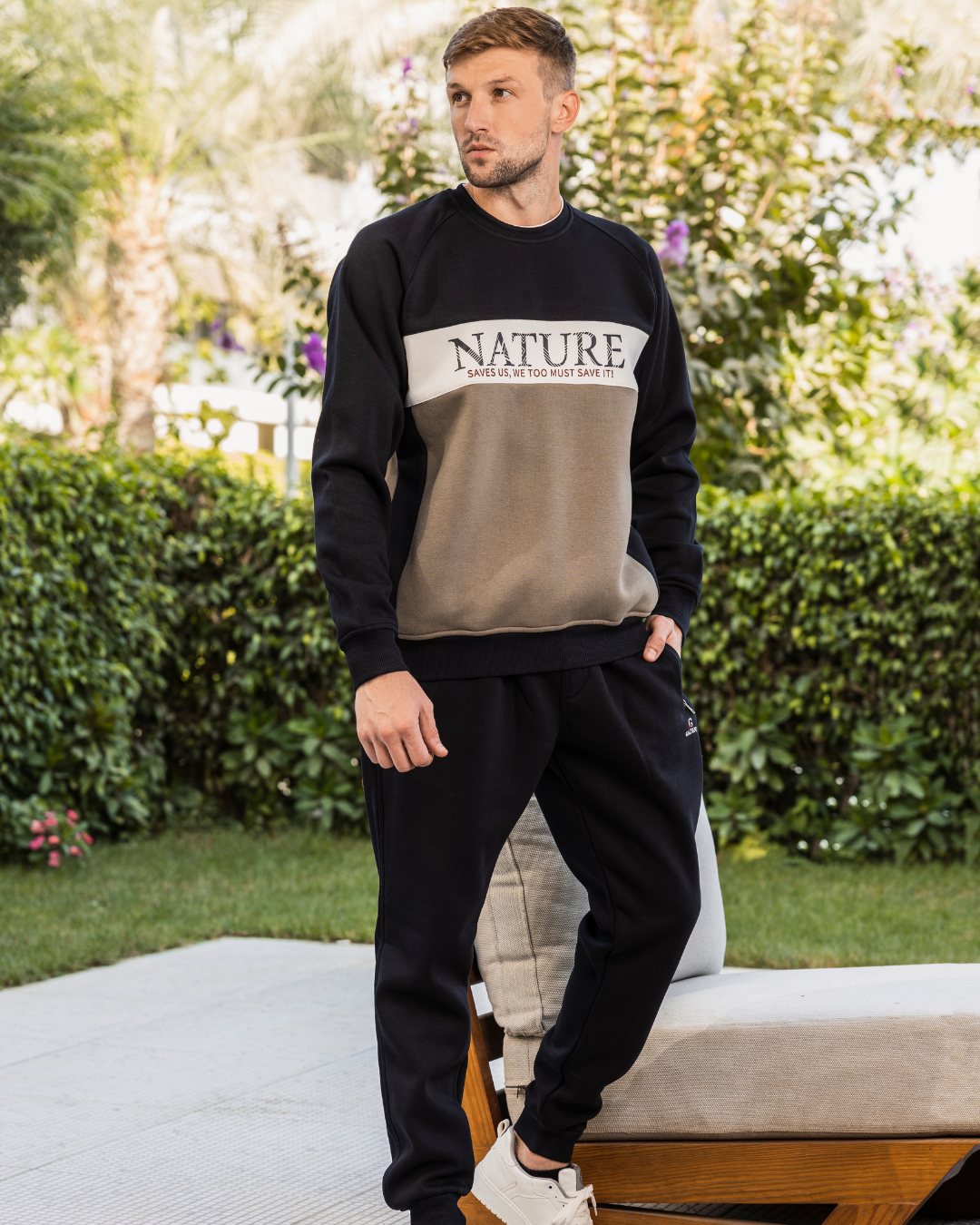 NATURE SAVES US Pajamas for men, printed on the chest