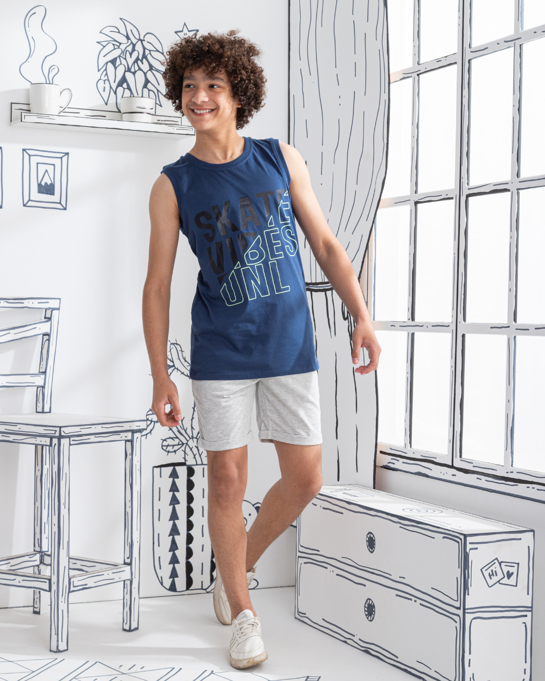 Skate Boys' pajamas, printed T-shirt and shorts