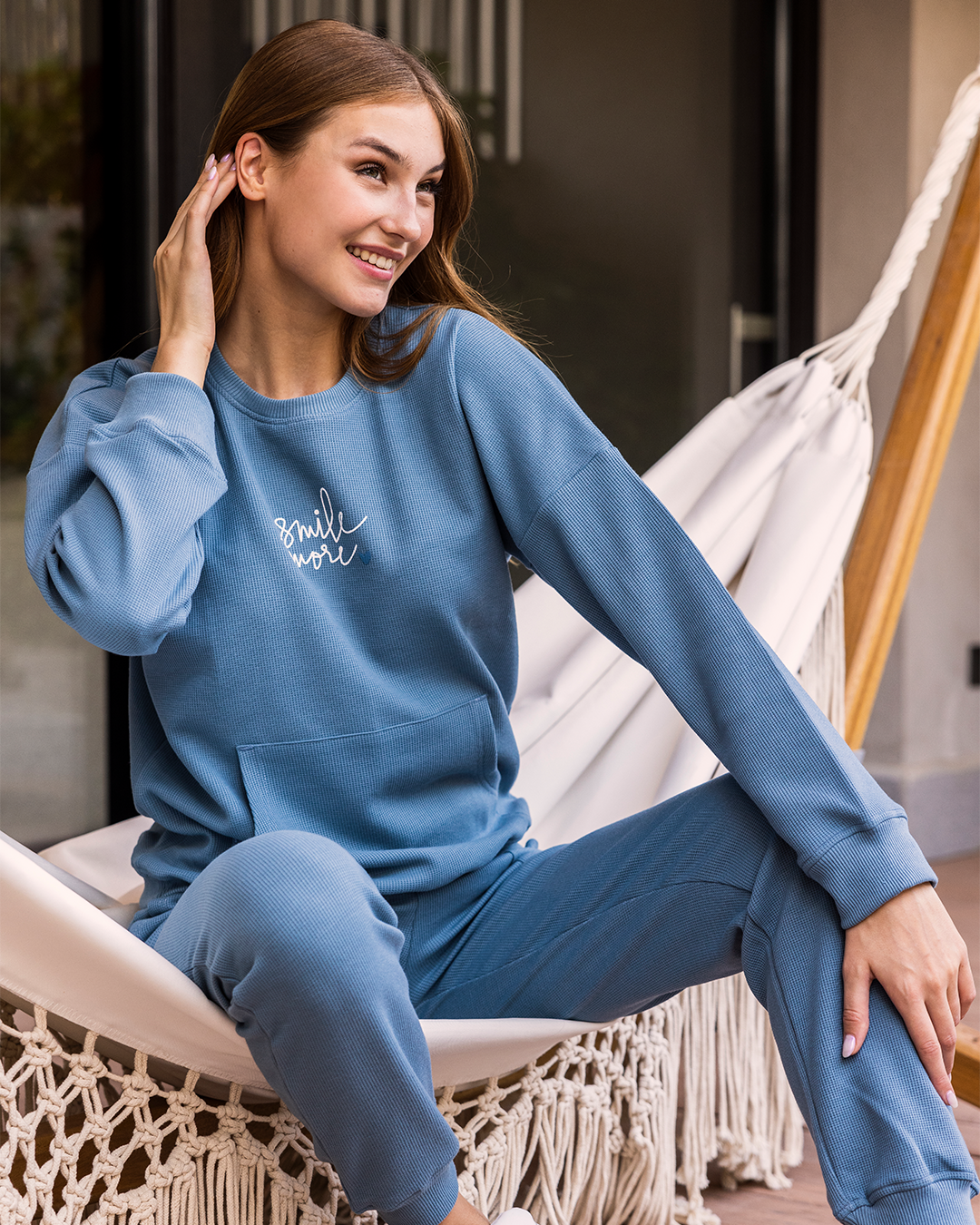 Smile more Women's pajamas, waffle material