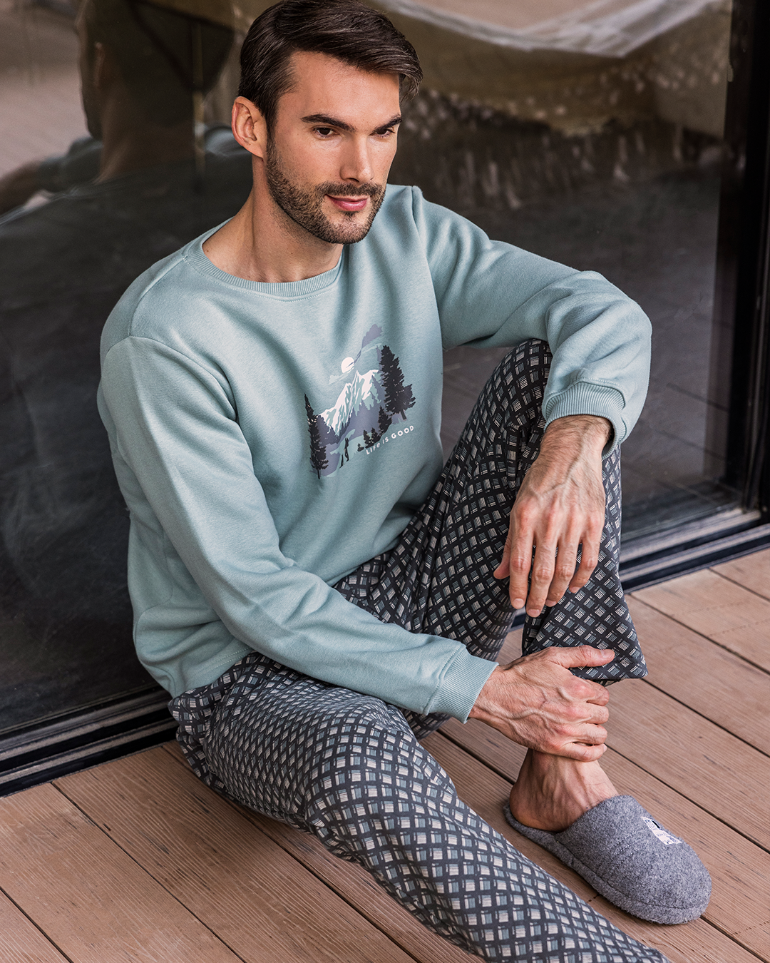 Made for the Mountain Men's Melton Plain* Melton Printed Pajamas