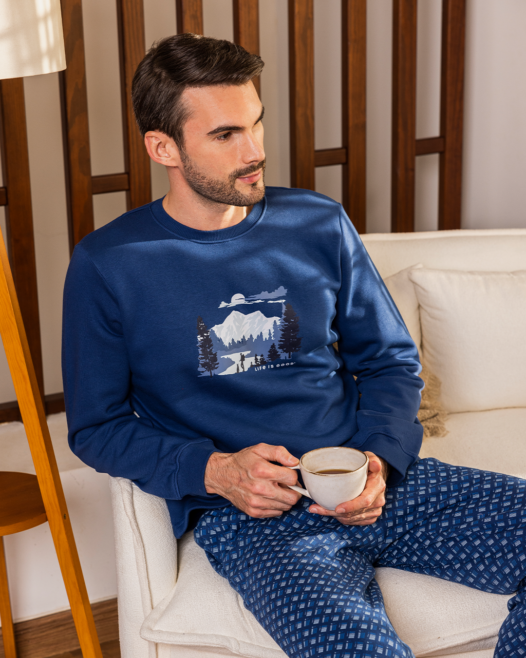 Made for the Mountain Men's Melton Plain* Melton Printed Pajamas