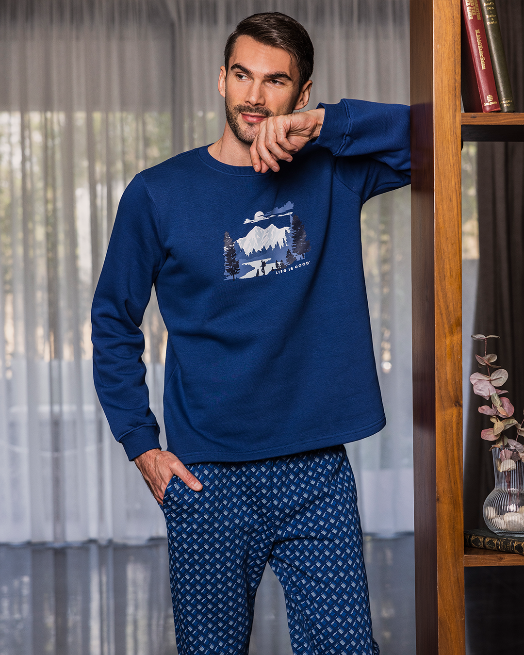 Made for the Mountain Men's Melton Plain* Melton Printed Pajamas