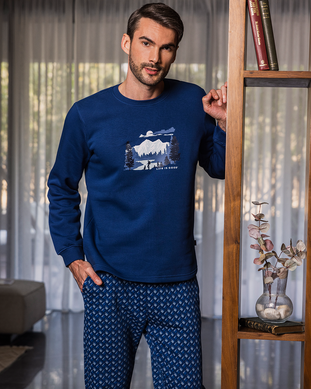 Made for the Mountain Men's Melton Plain* Melton Printed Pajamas