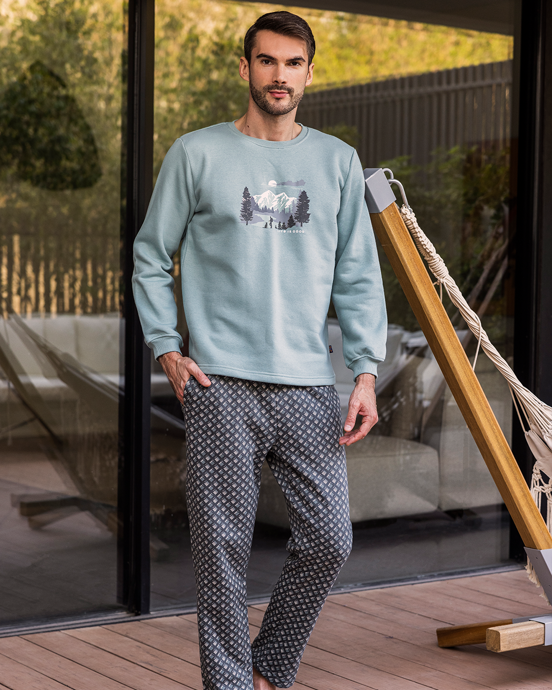 Made for the Mountain Men's Melton Plain* Melton Printed Pajamas