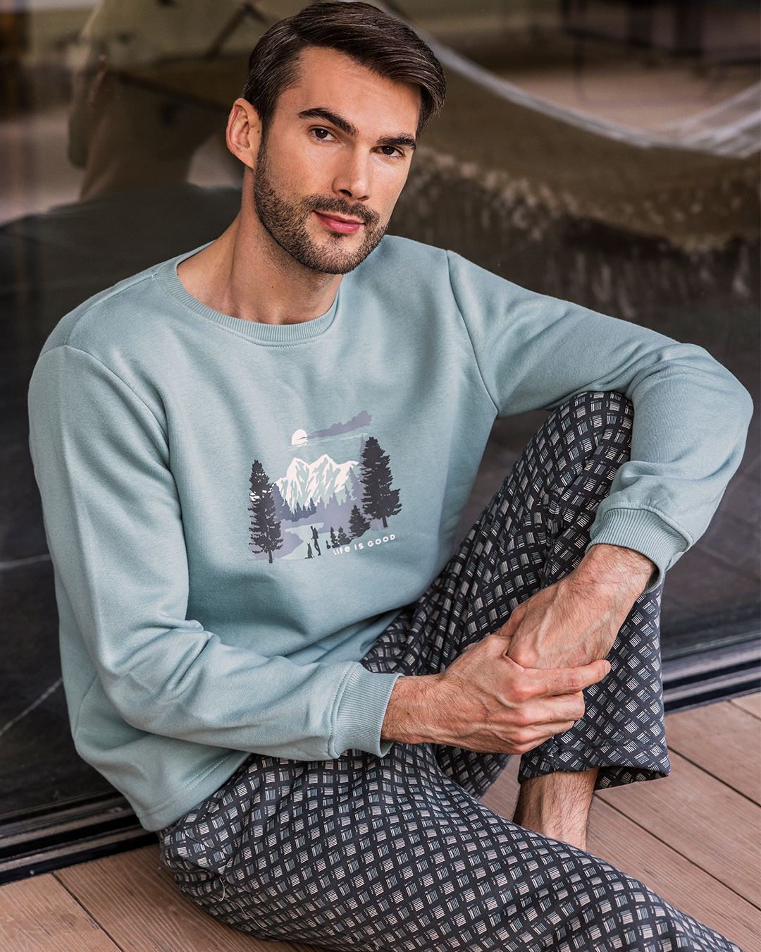 Made for the Mountain Men's Melton Plain* Melton Printed Pajamas