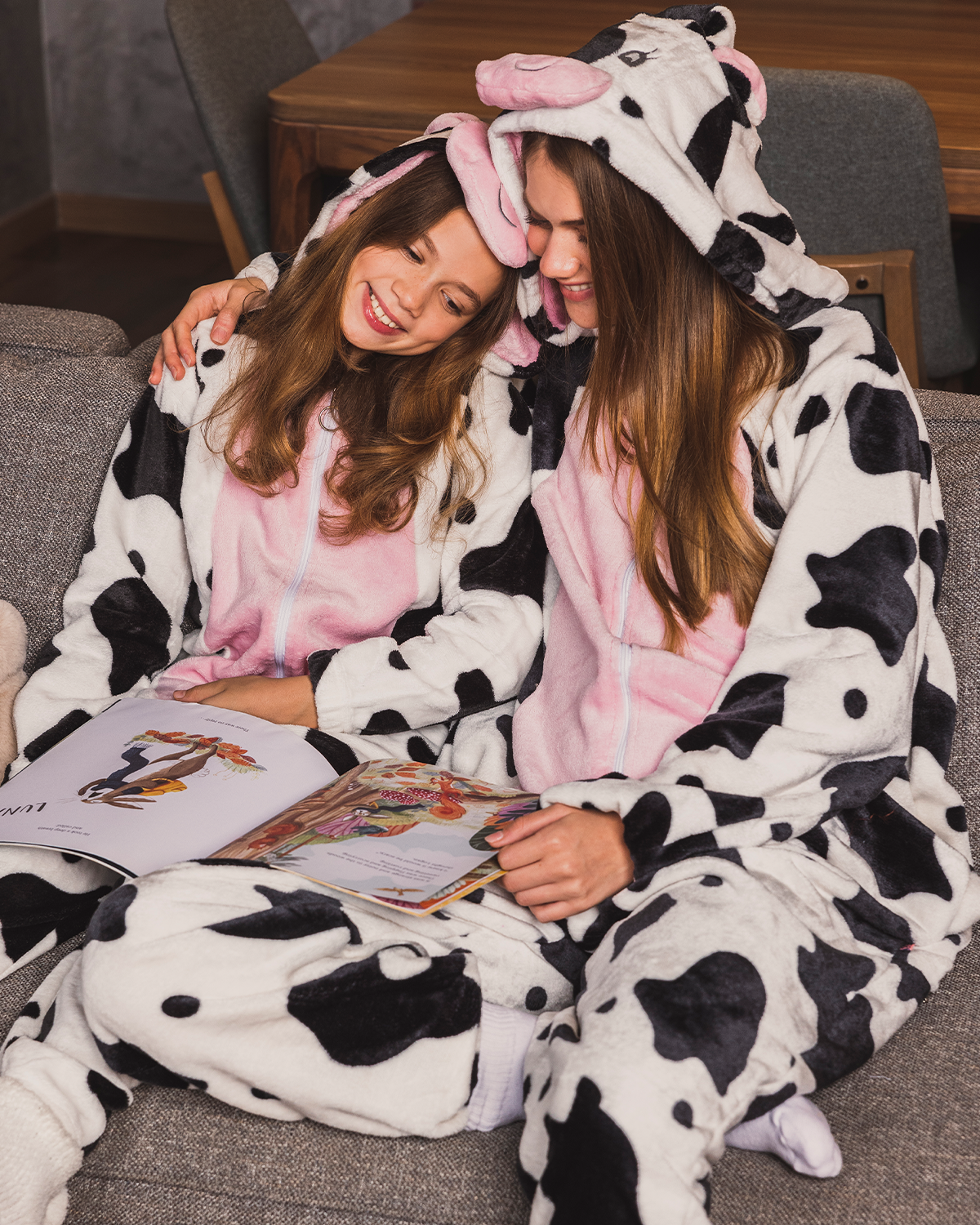 Cow Polar Onsie Women's and Girls' Cow Print Cabochon Bodysuit