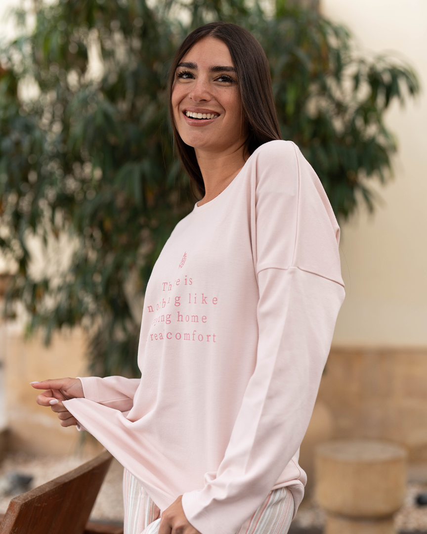 Stay home for real comfort Long sleeve pajamas for women