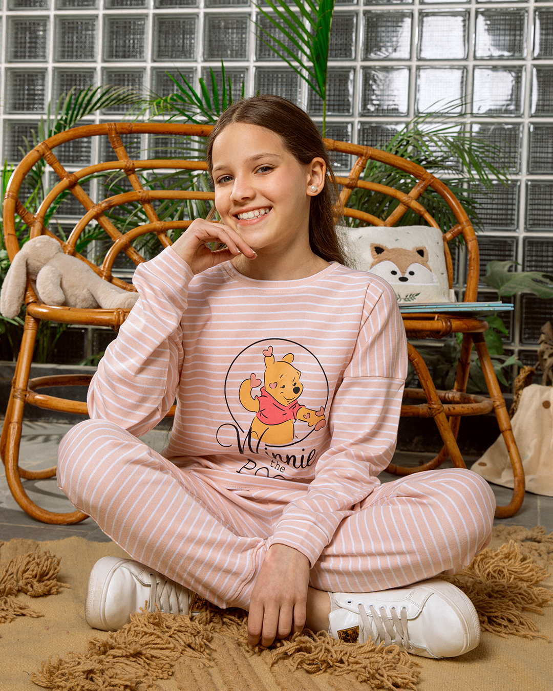 Winnie the Pooh Girls' striped pajamas