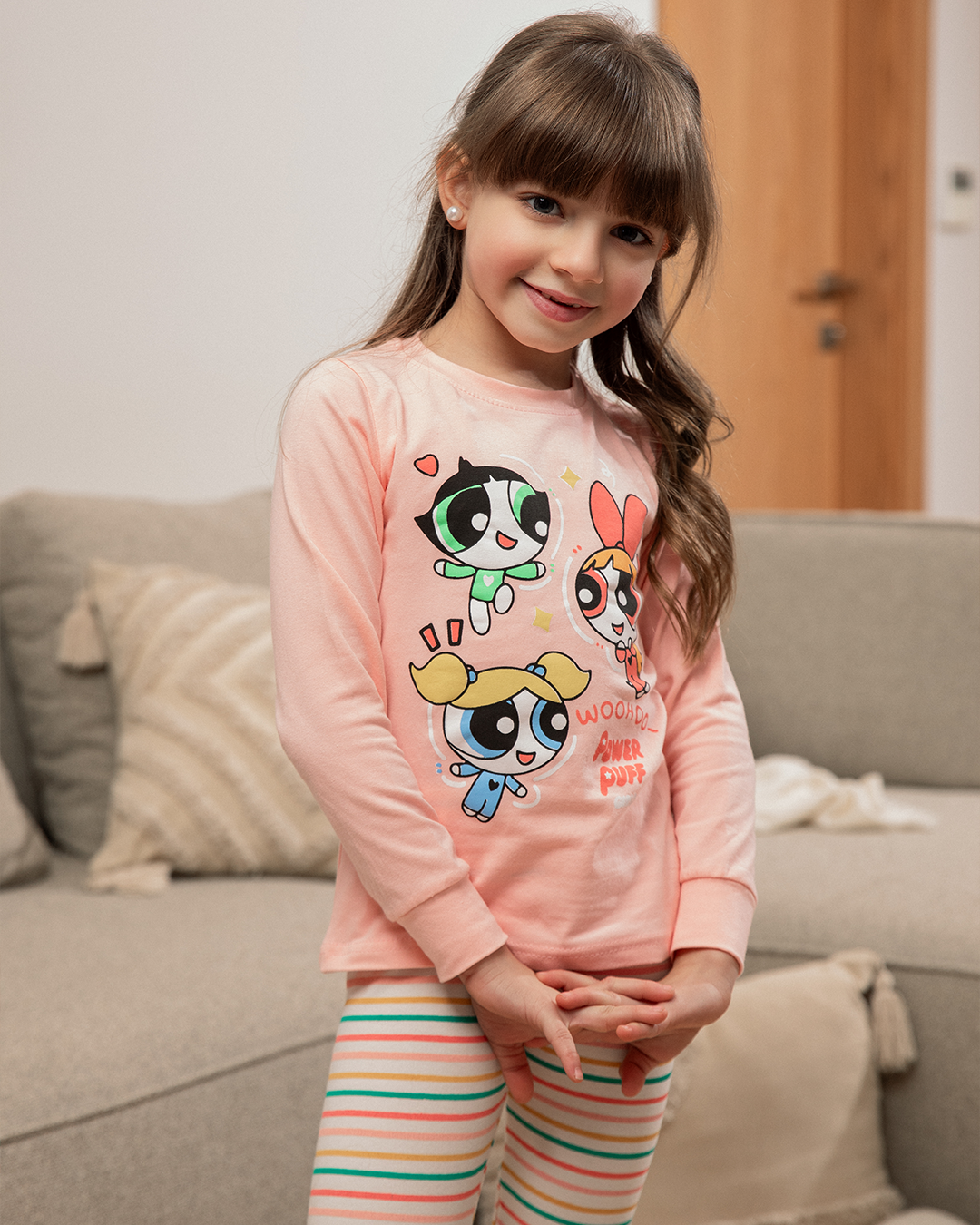 PowerPuff Girls Disney children's pajamas, long sleeves, 100% cotton * Pants