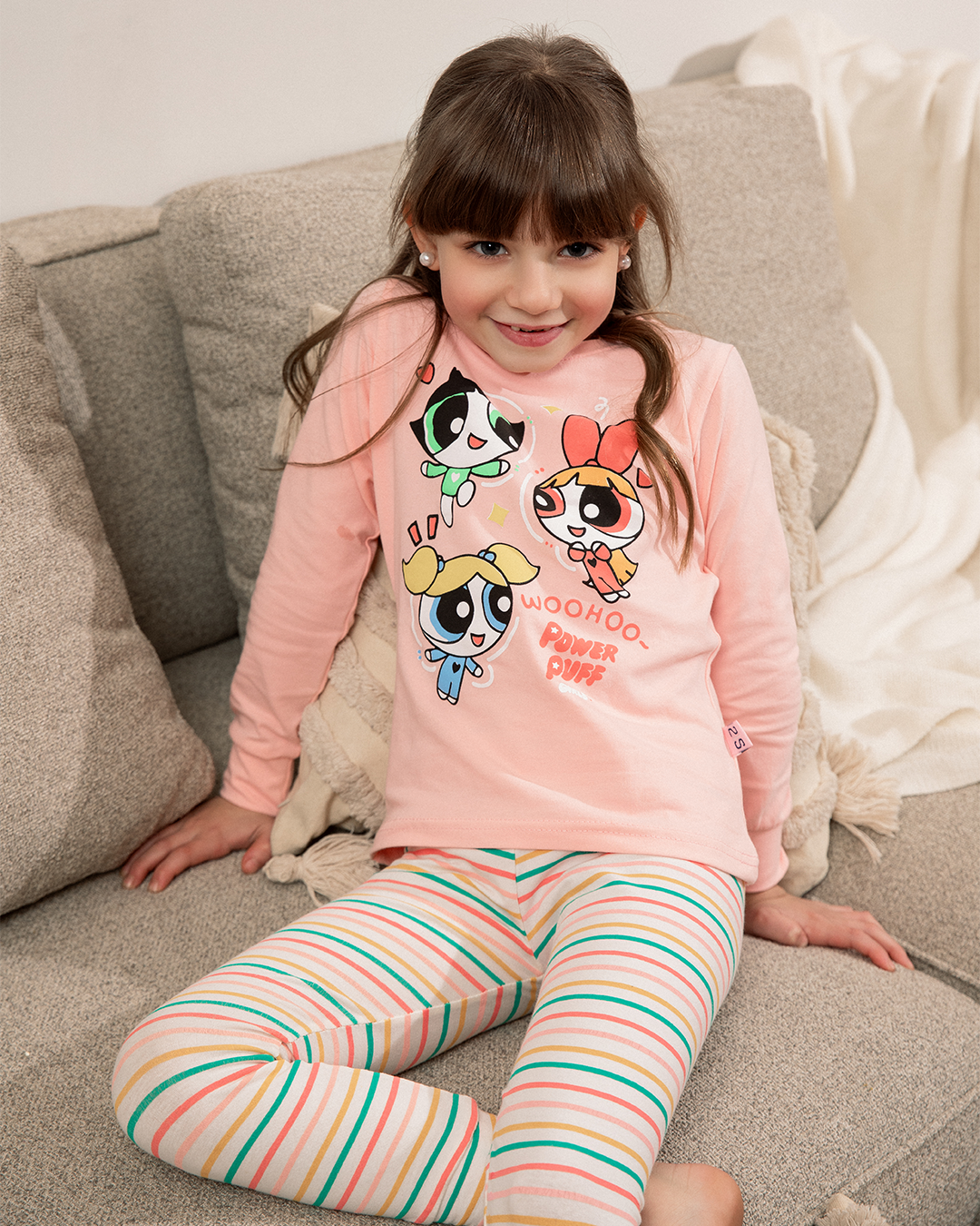 PowerPuff Girls Disney children's pajamas, long sleeves, 100% cotton * Pants