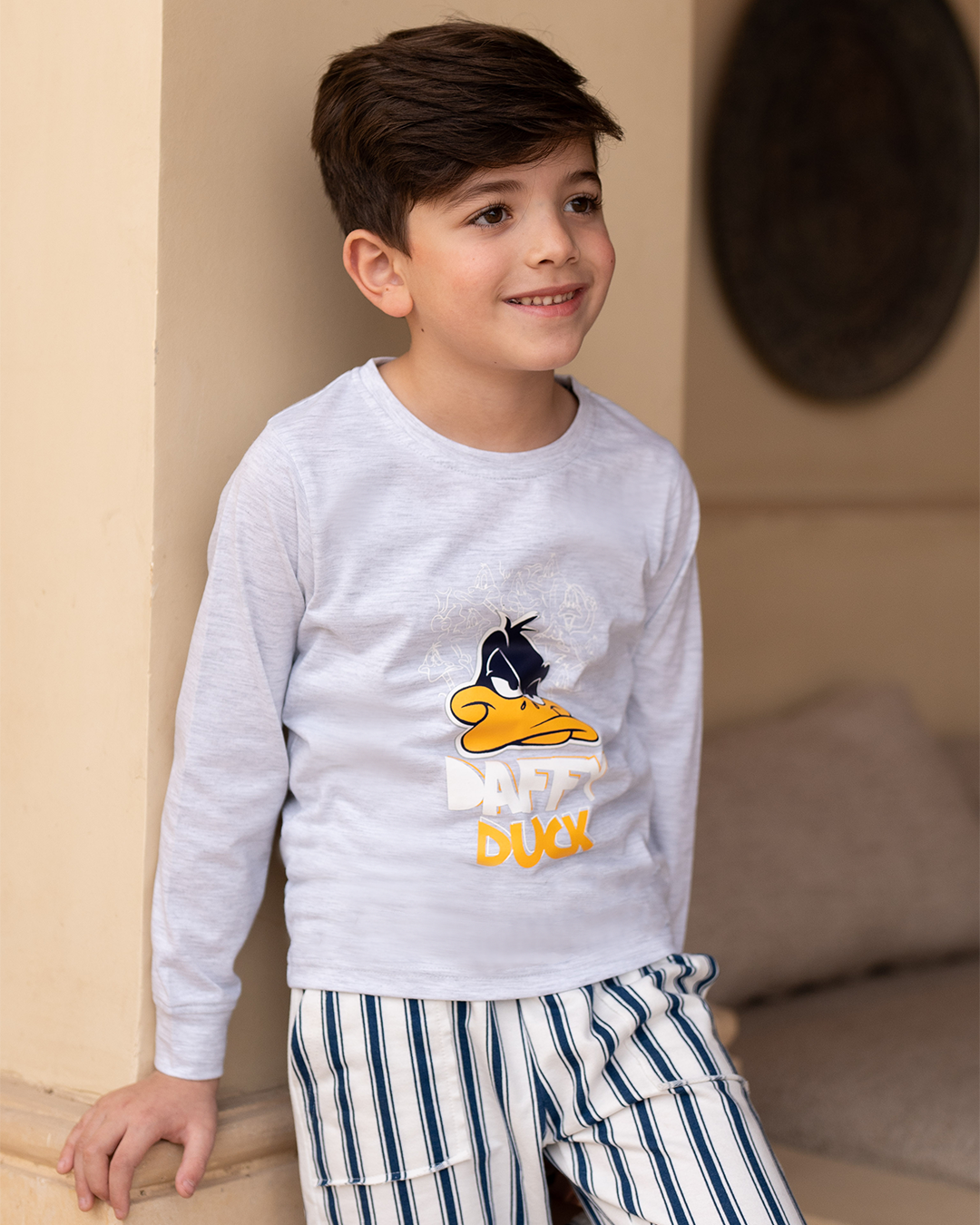 Daffy Duck Baby Boys Long Sleeve Cotton Pajamas * Summer Melton Stripe Pants