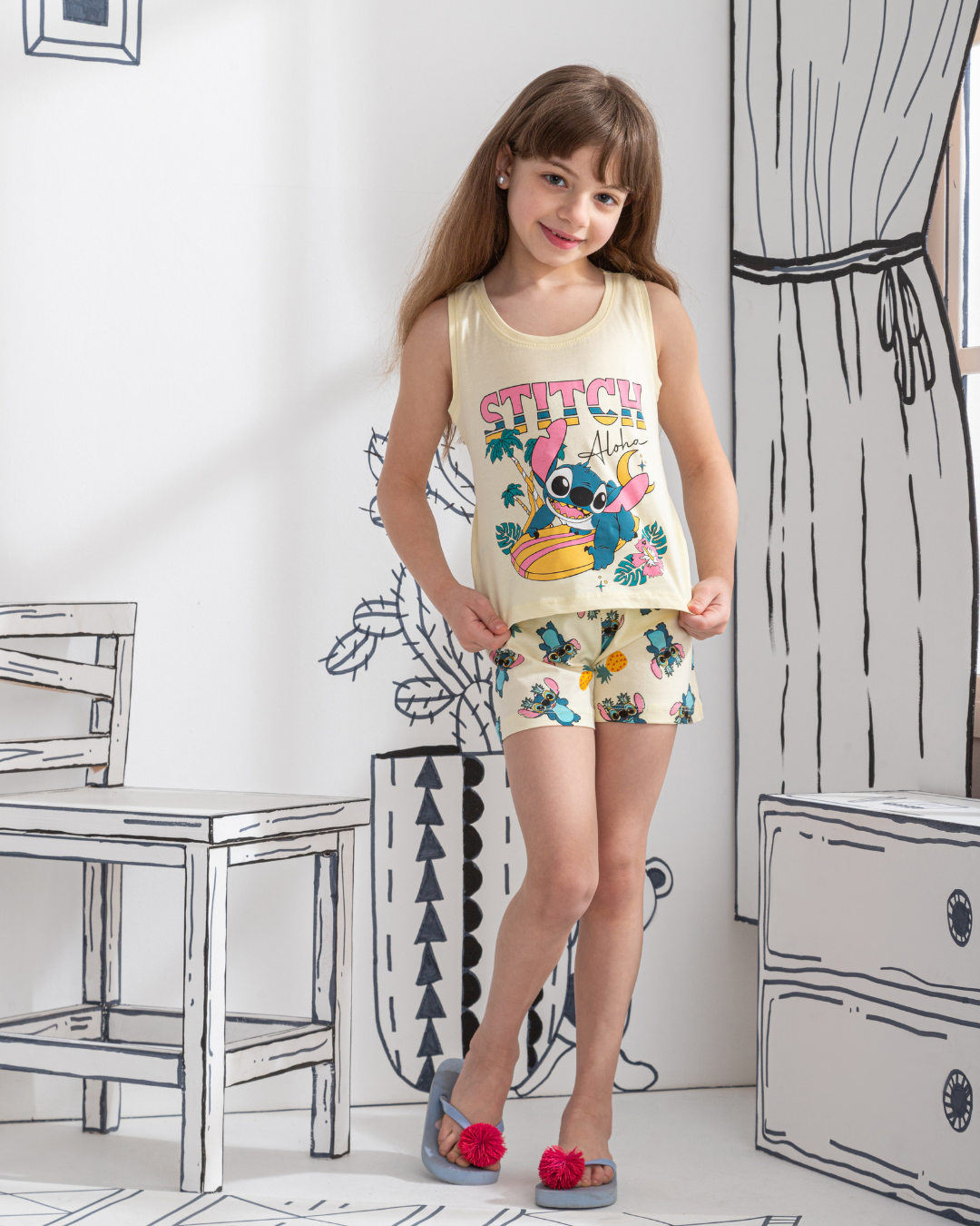 Stitch girls' pajamas and stitch shorts