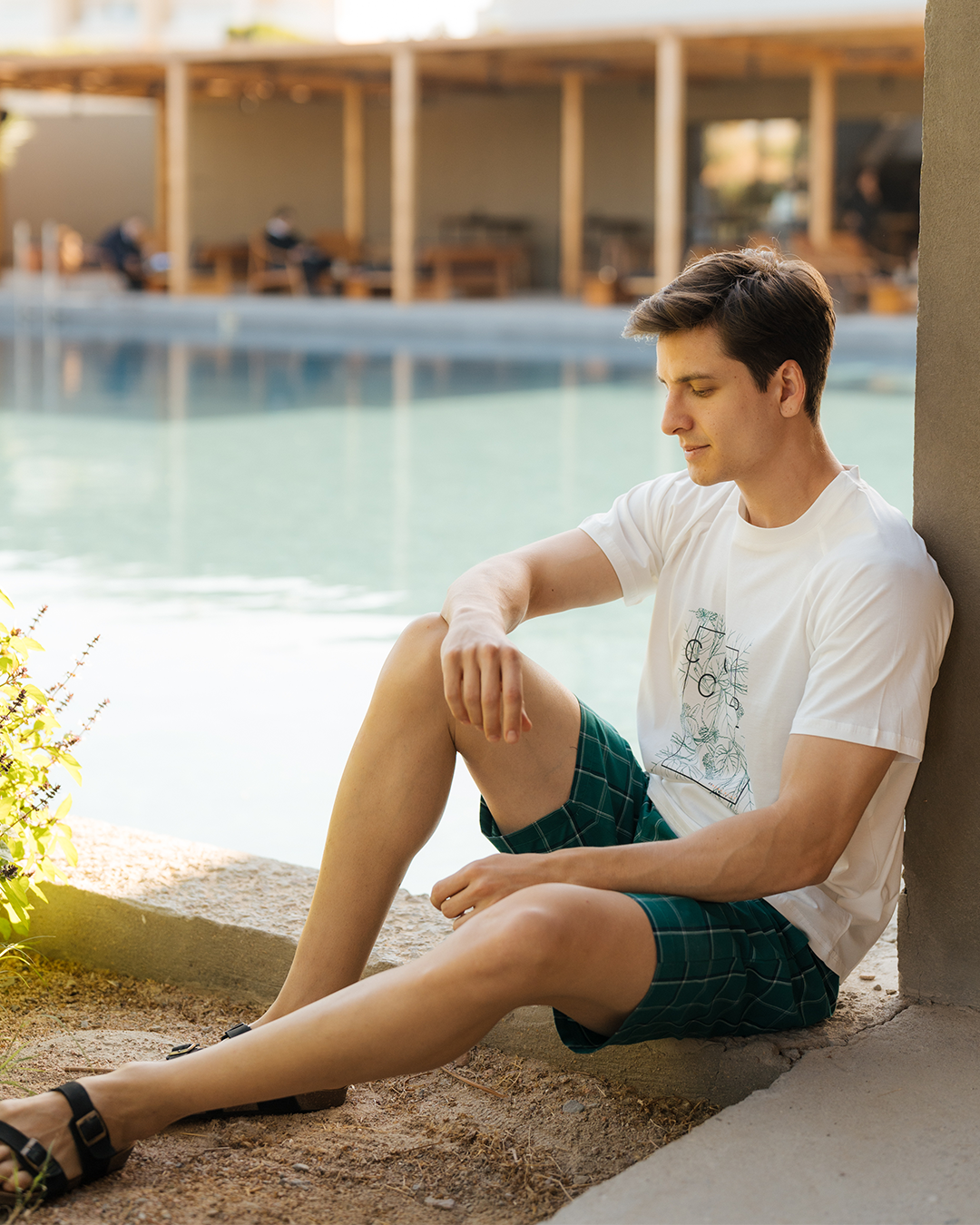 Concept men's pajamas with half sleeves and shorts