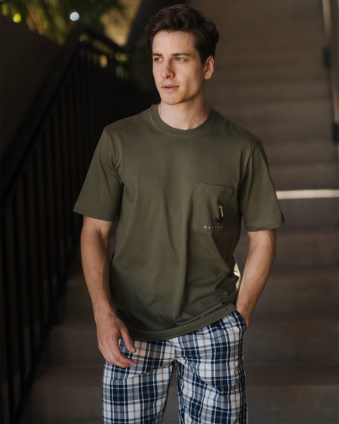 Toucan Pocket Men's Half Sleeve Pajamas