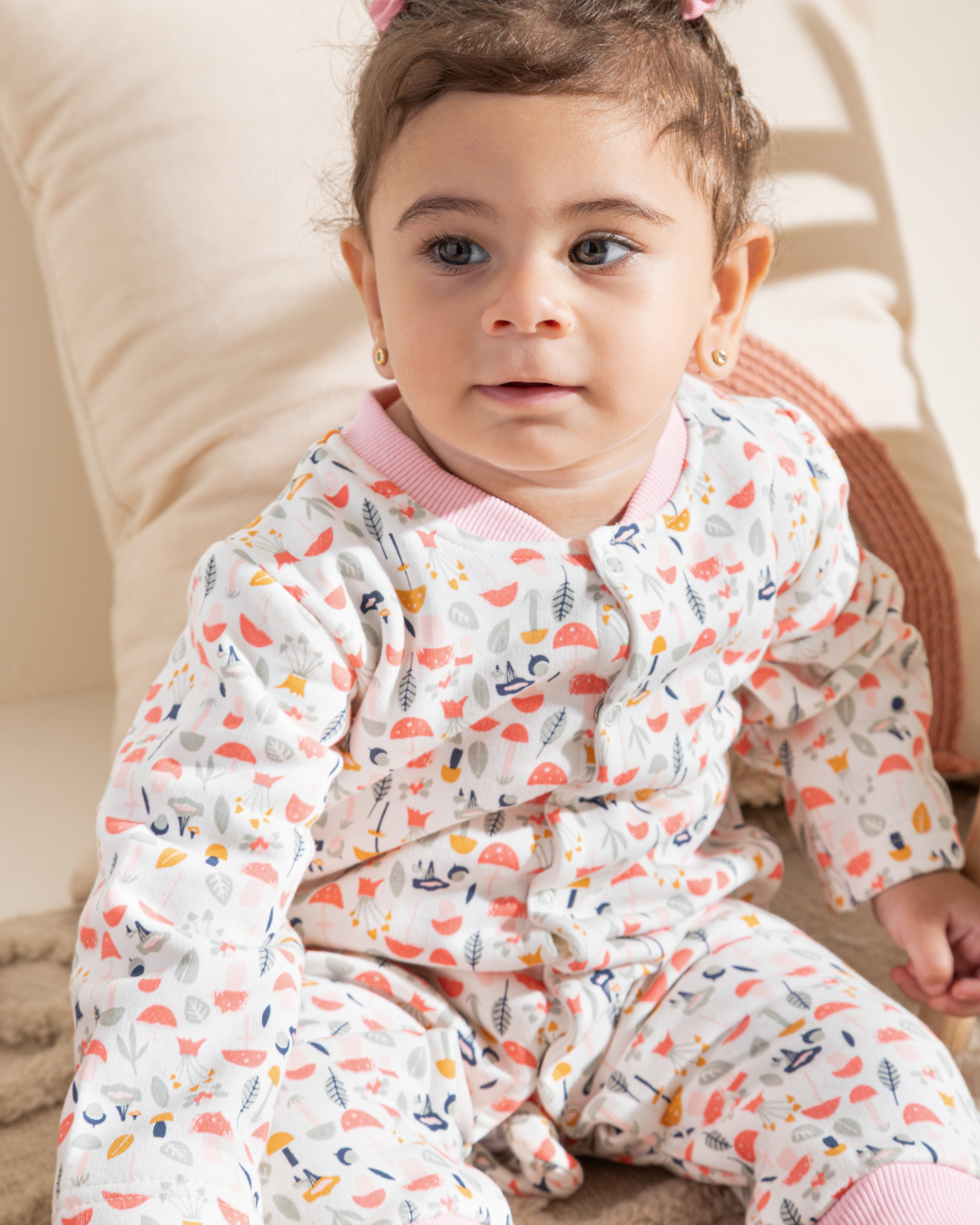 Baby Girl Printed Fleece Sleepsuit