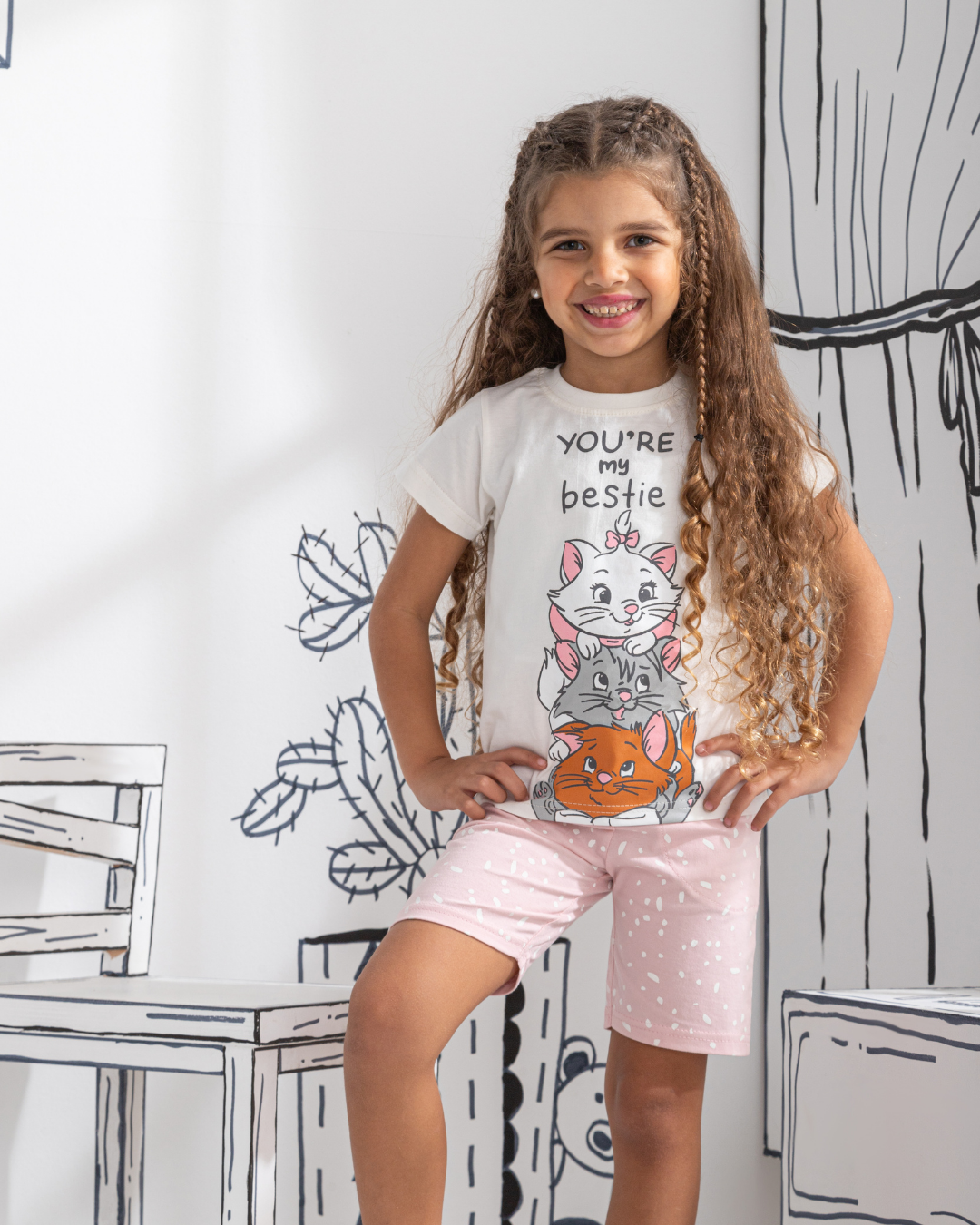 les aristochats Girls' pajamas, half a sleeve