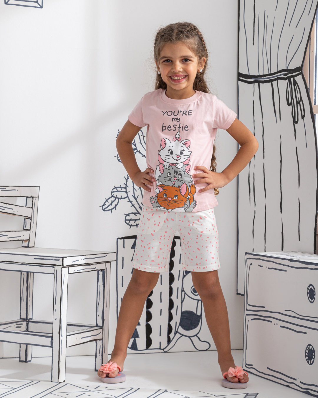 les aristochats Girls' pajamas, half a sleeve