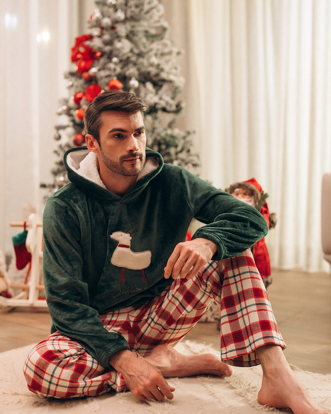 Merry Christmass Men's pajamas with Polar Cabochon * Viela