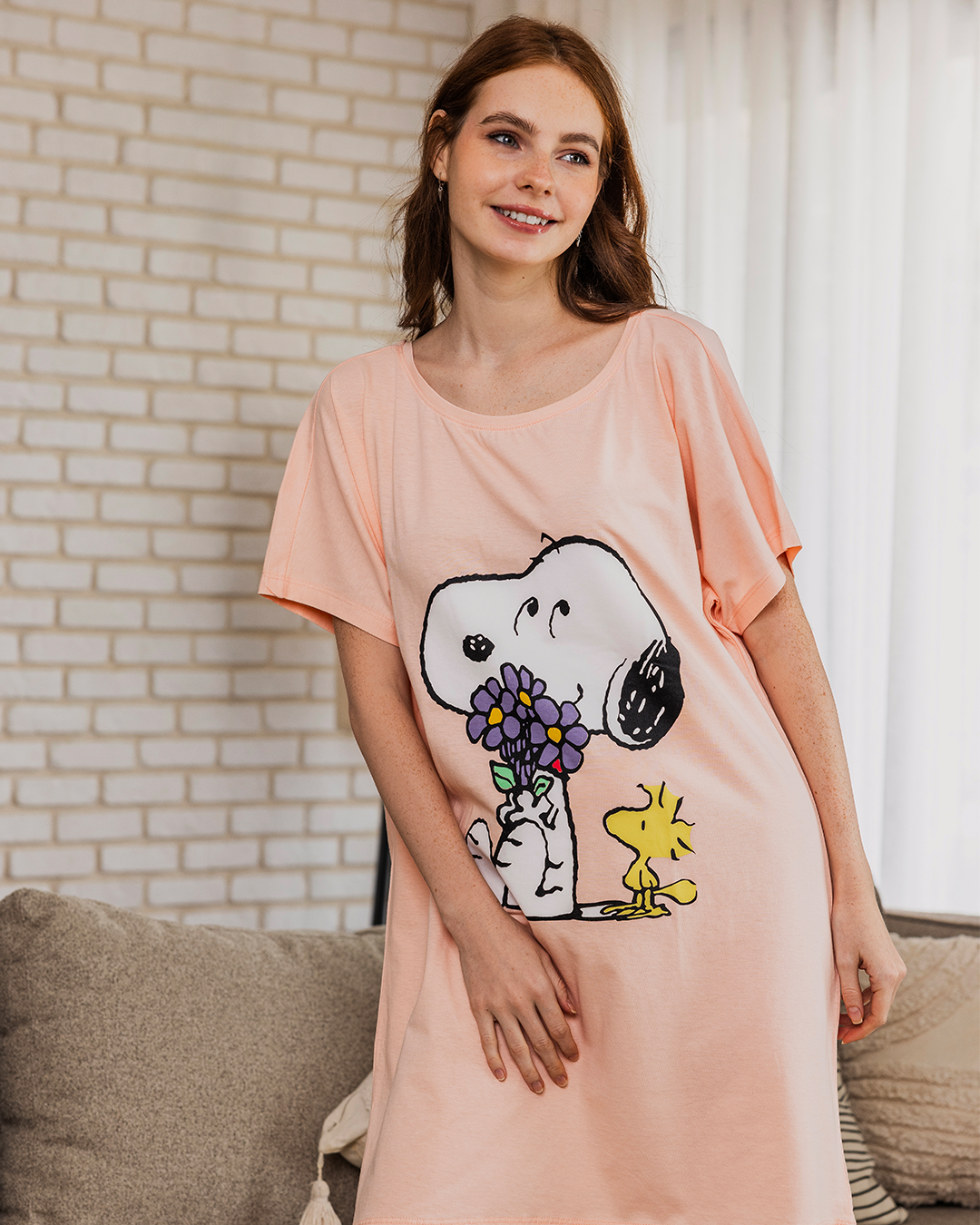 Snoopy قميص حريمي مطبوع سنوبي