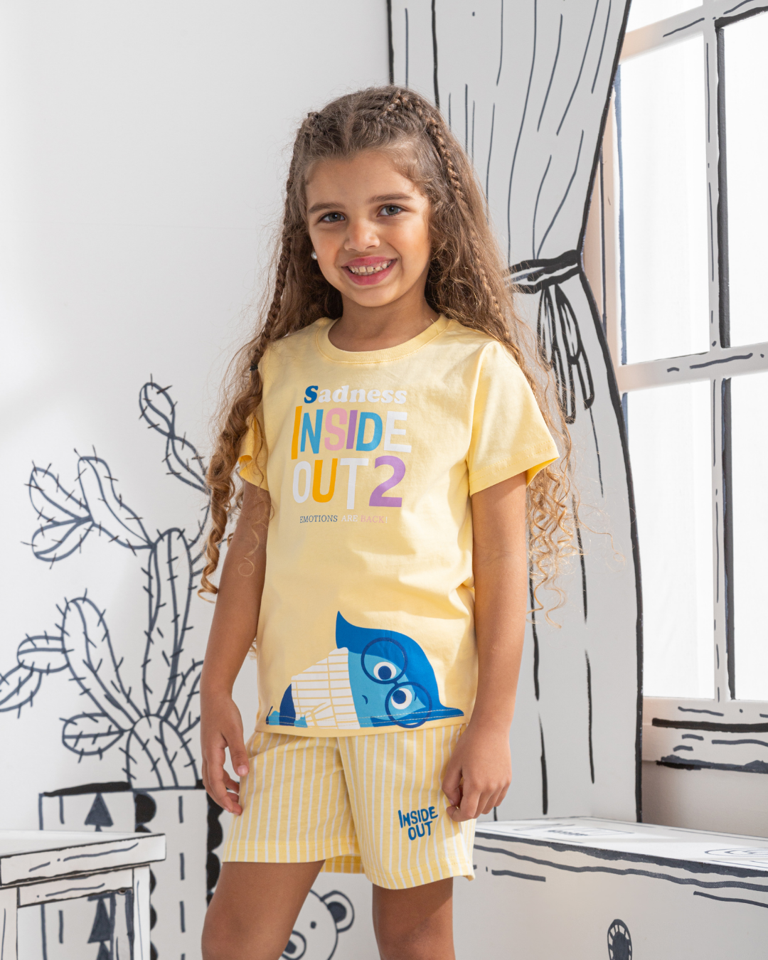 Sadness Inside out My children's girls' pajamas, half sleeves and shorts