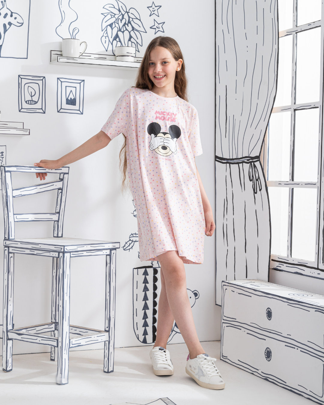 Mickey Mouse girls' polka dot nightgown