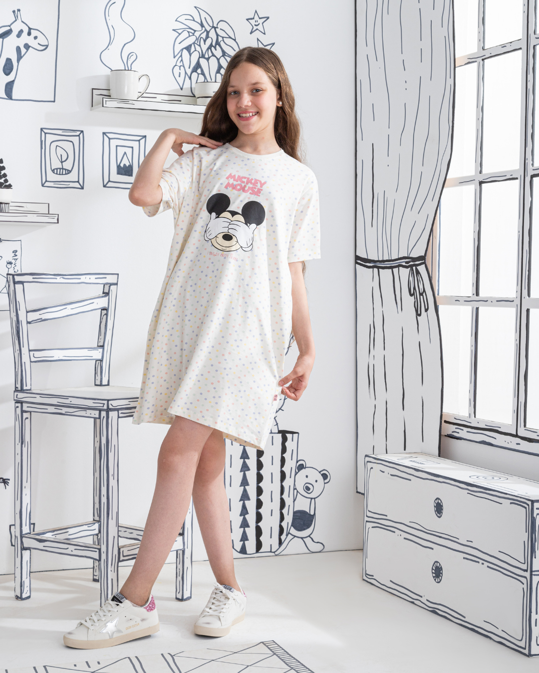 Mickey Mouse girls' polka dot nightgown