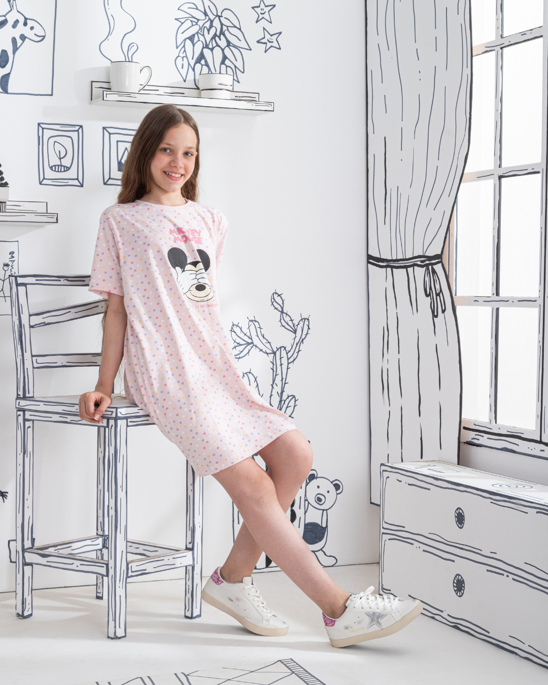 Mickey Mouse girls' polka dot nightgown