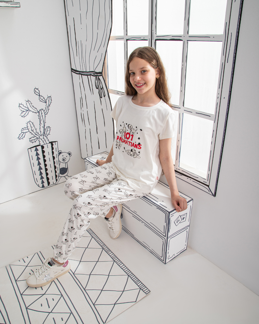 101 Dalmatians girls pajamas text for you