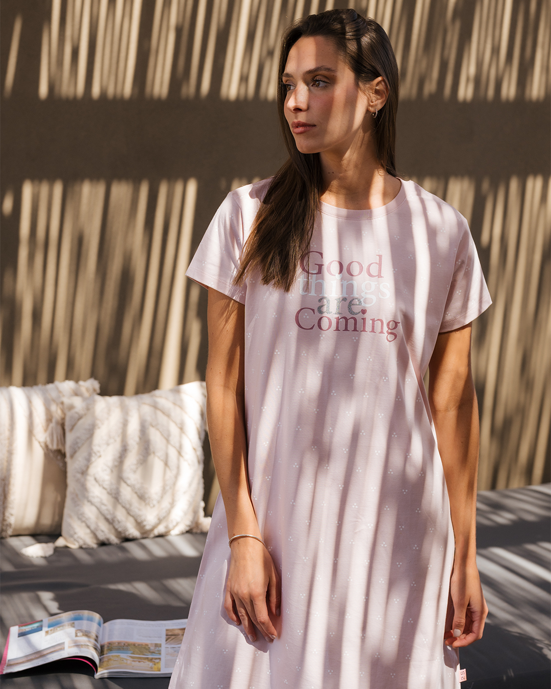 Good things are coming Women's half sleeve nightgown