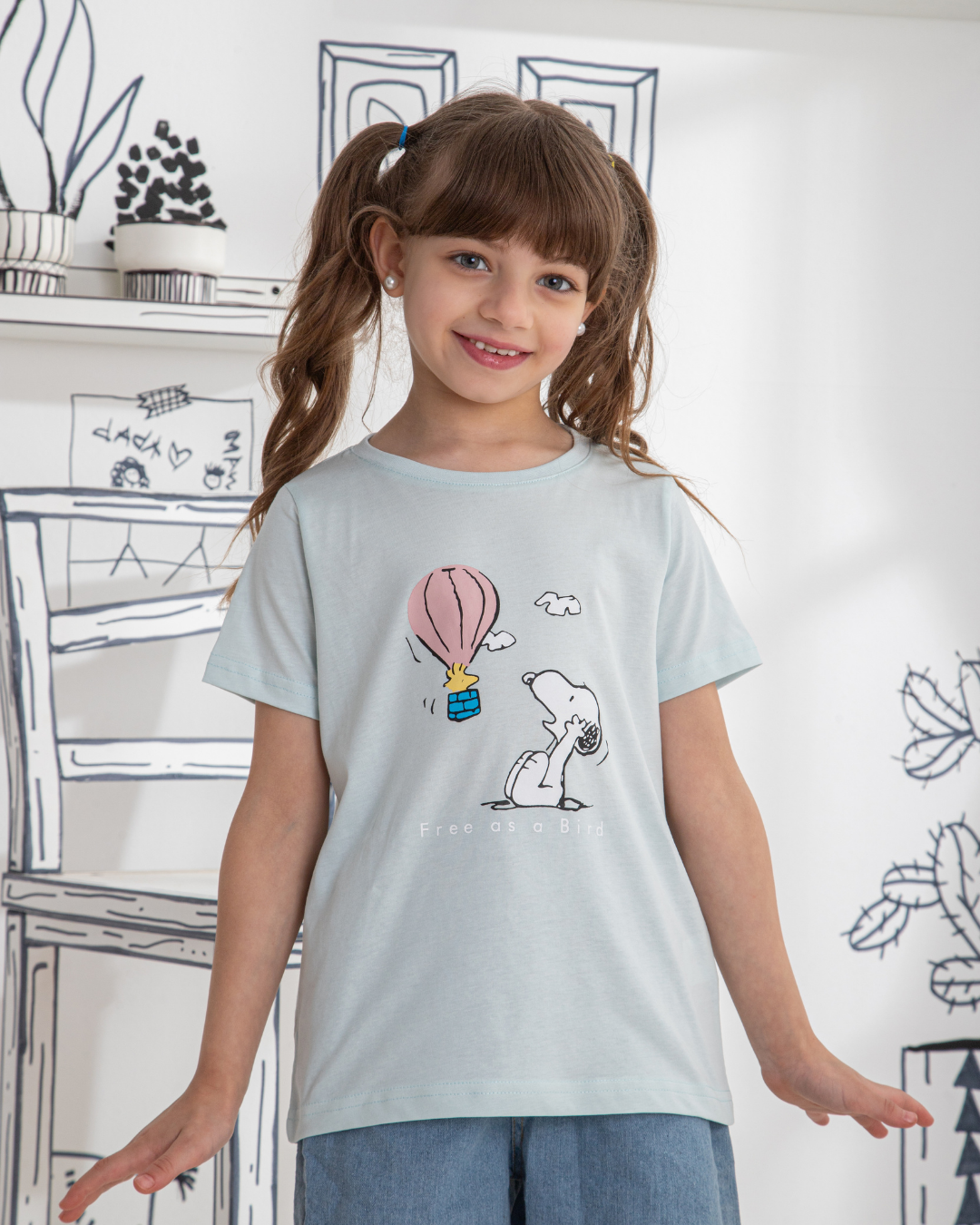 Snoopy girls half sleeve t-shirt