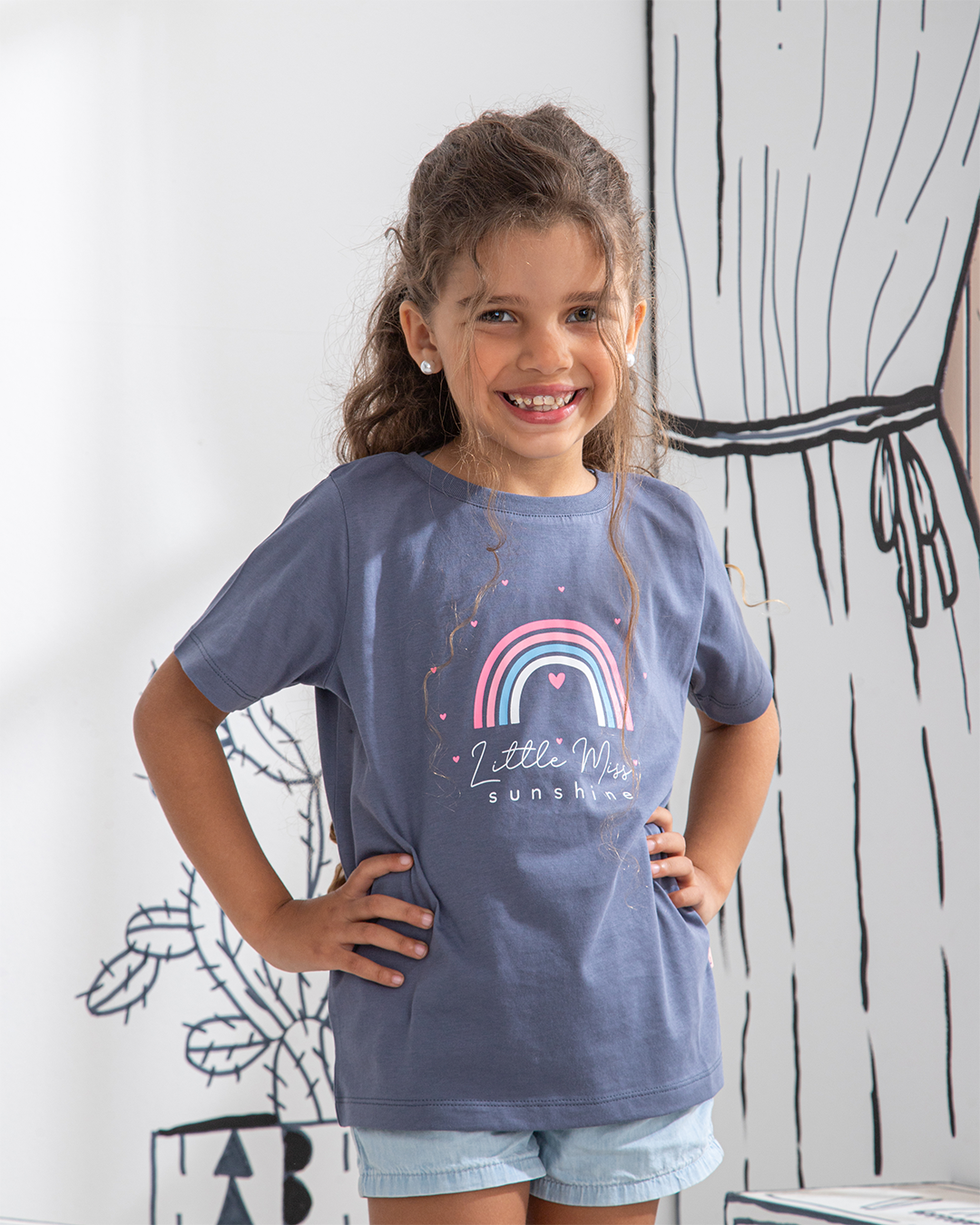 Rainbow half sleeve t-shirt for girls