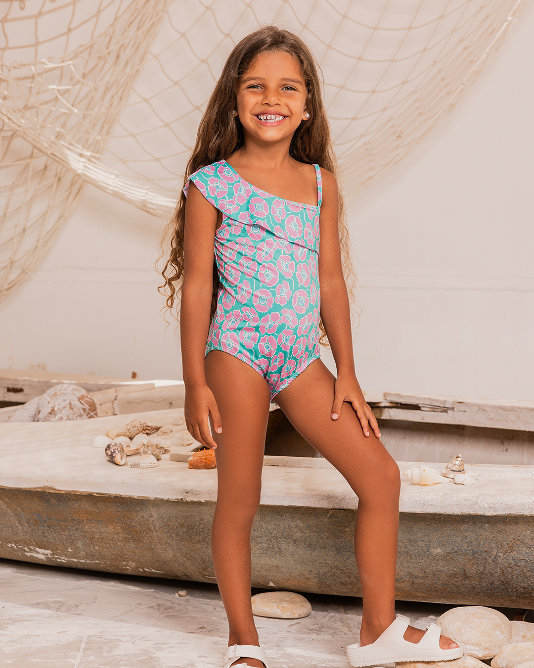 Summer Flowers girls swimsuit