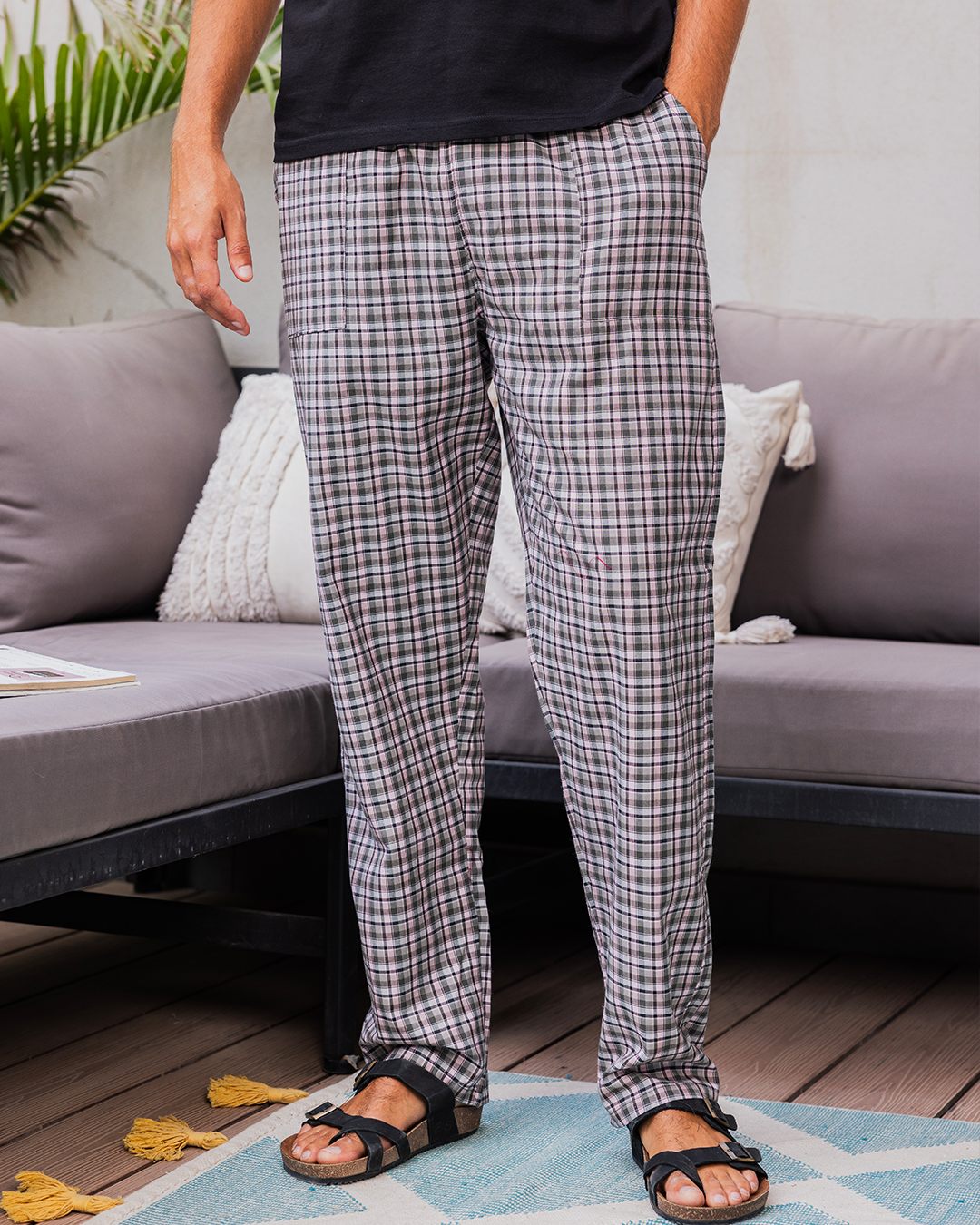 Plaid Pattern Mens Pajama Pants