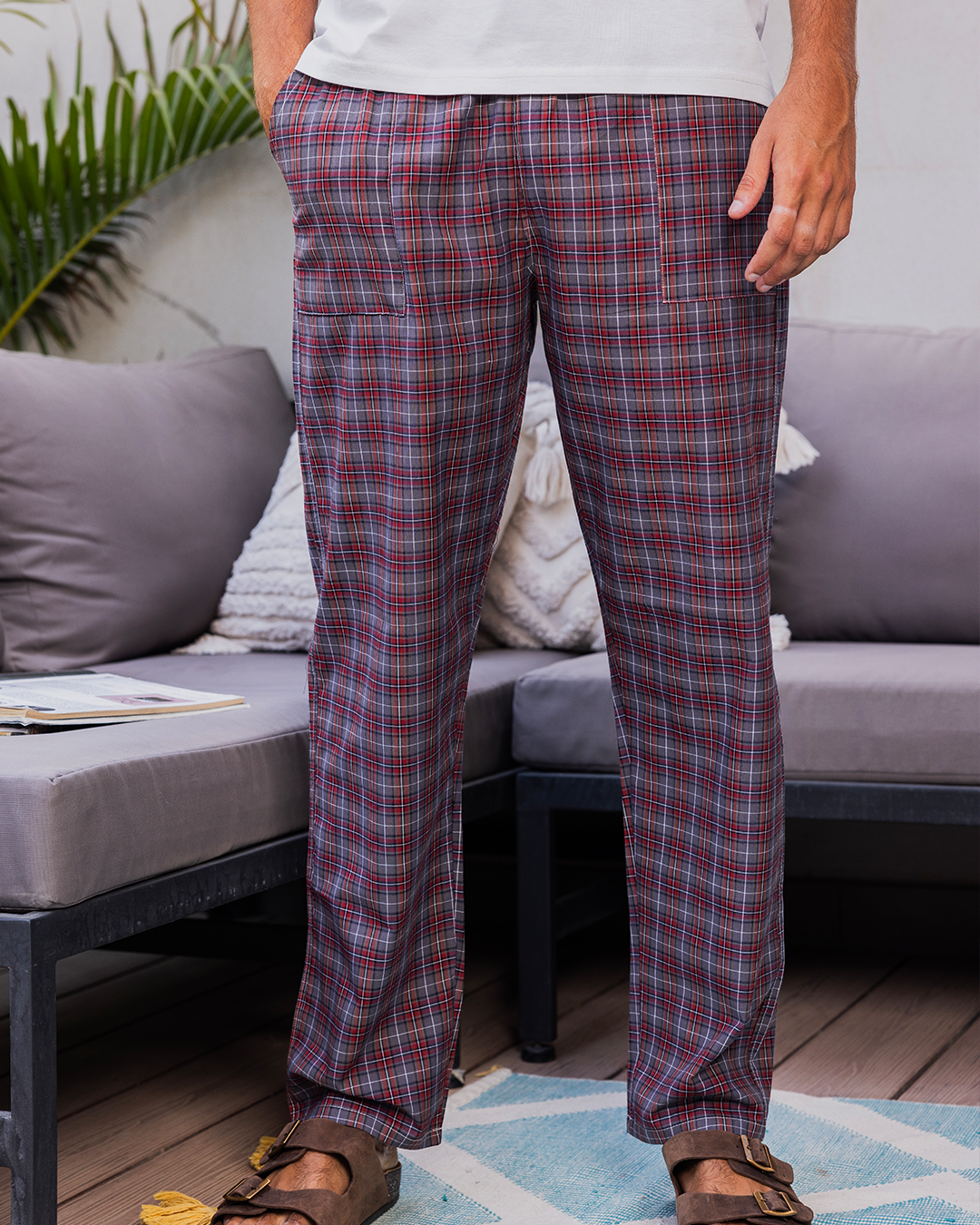 Plaid Pattern Mens Pajama Pants