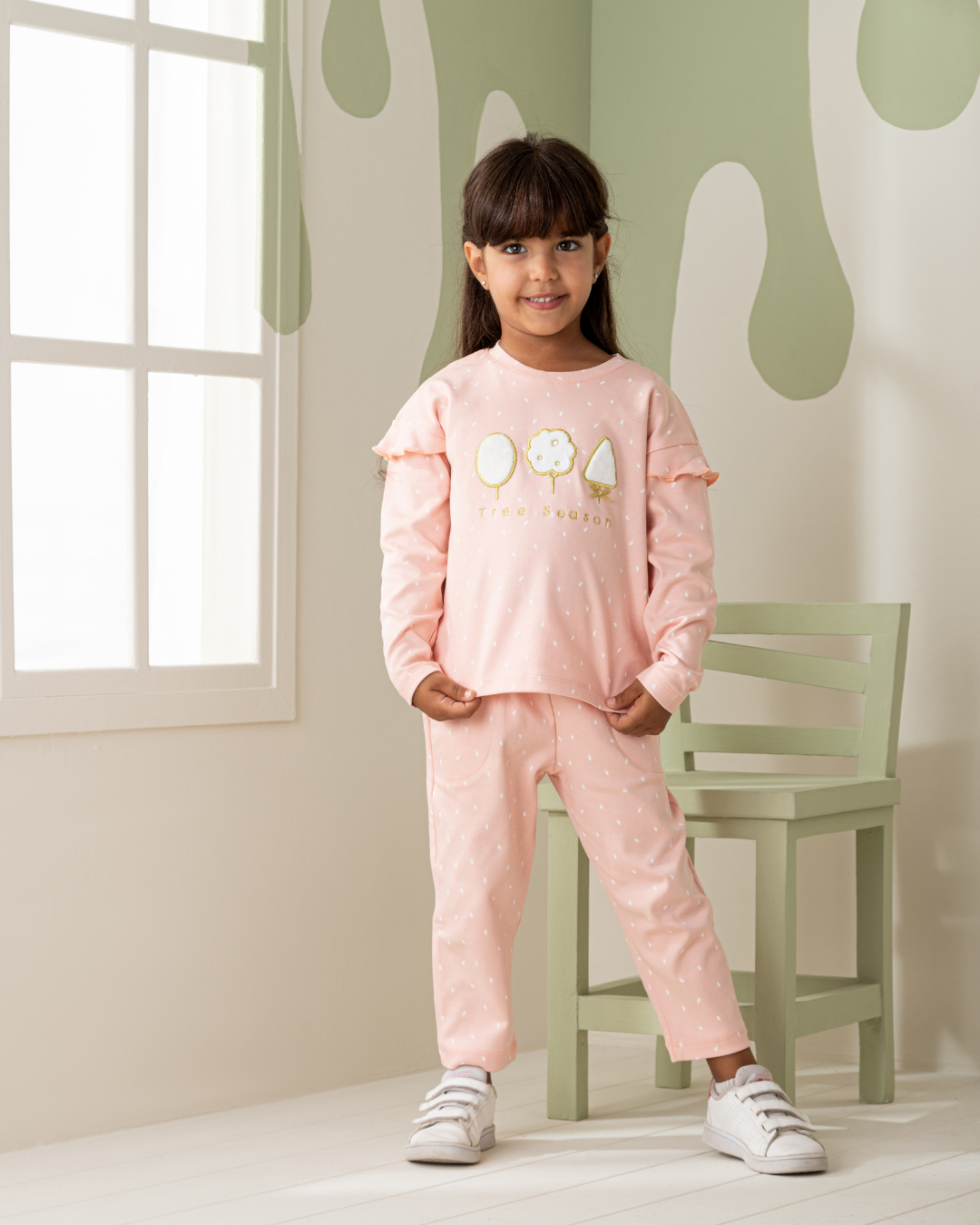 Tree Season Girls' Long Sleeve Pajamas