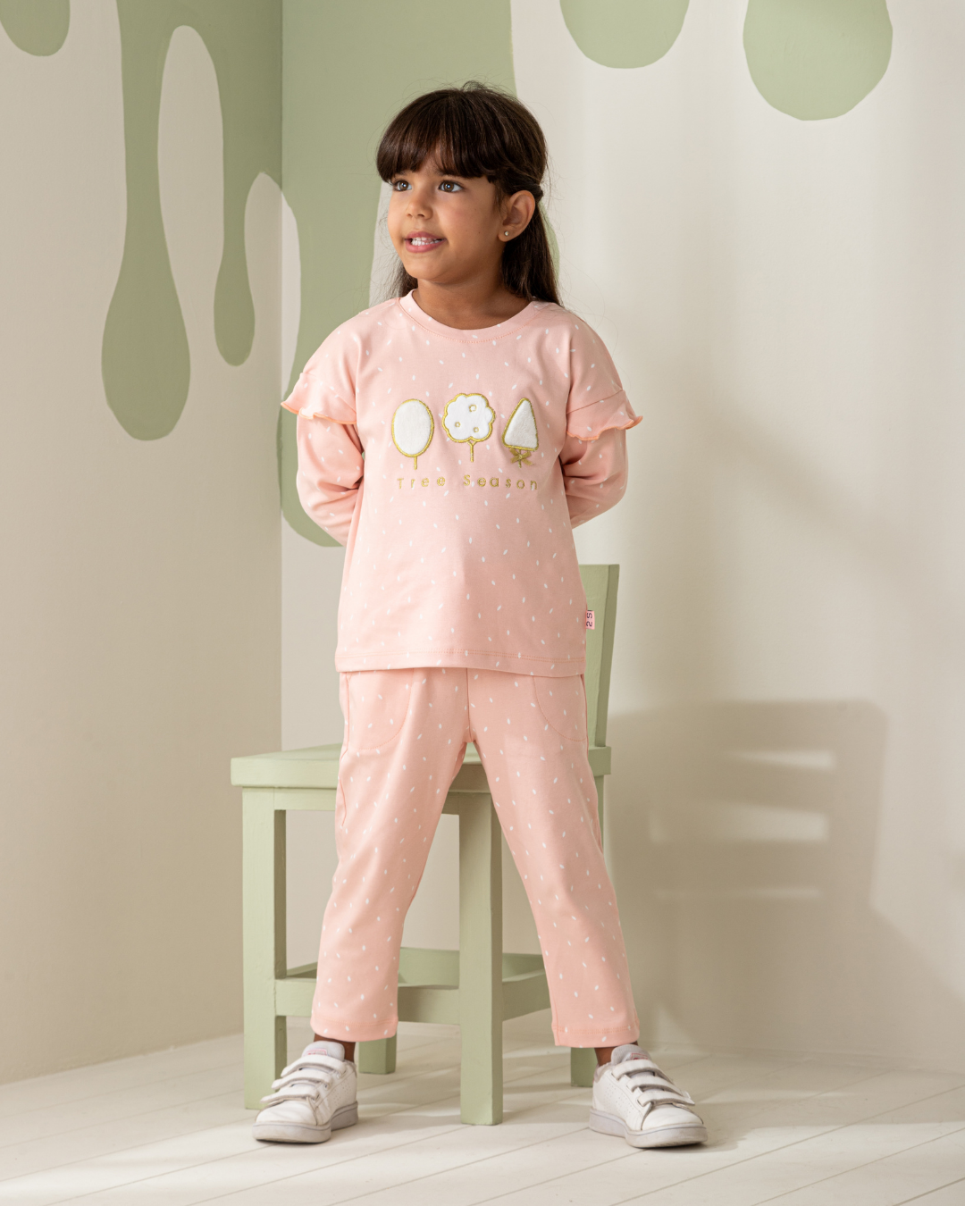 Tree Season Girls' Long Sleeve Pajamas